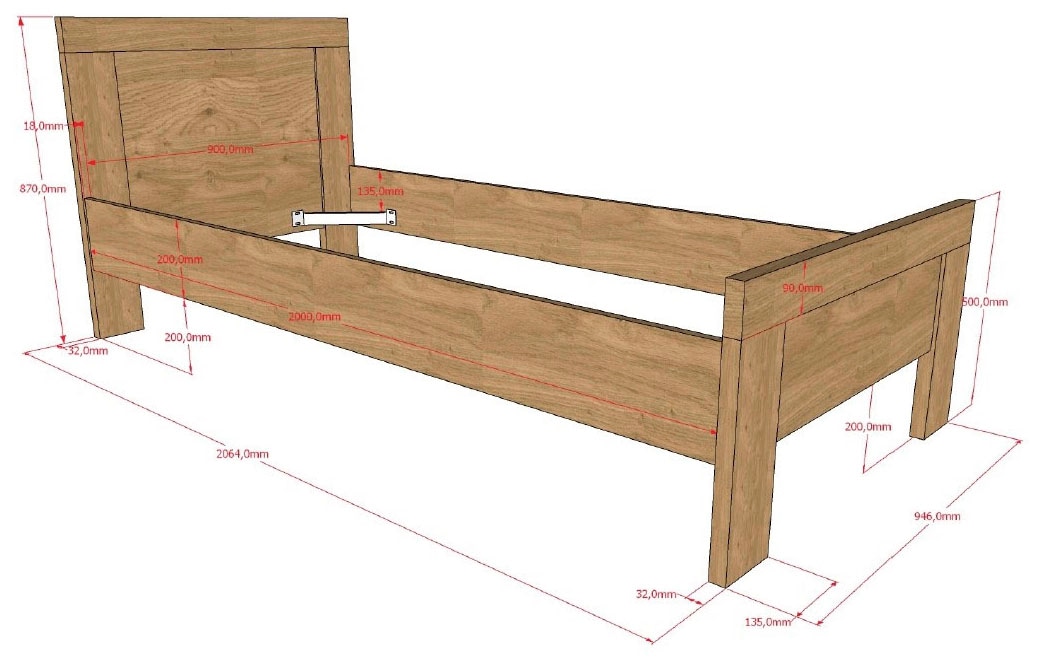 Vipack Jugendzimmer-Set »SAM - Bett, Nachtkonsole, Kleiderschrank 3-trg., gradliniges Design« Schubladen auf Metallauszug, viel Stauraum, 3 tlg. tlg.