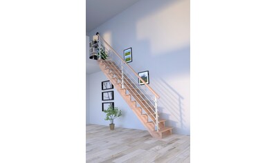 Starwood Systemtreppe »Massivholz Lindos, Design-Geländer Edelstahl«, Durchgehende... kaufen