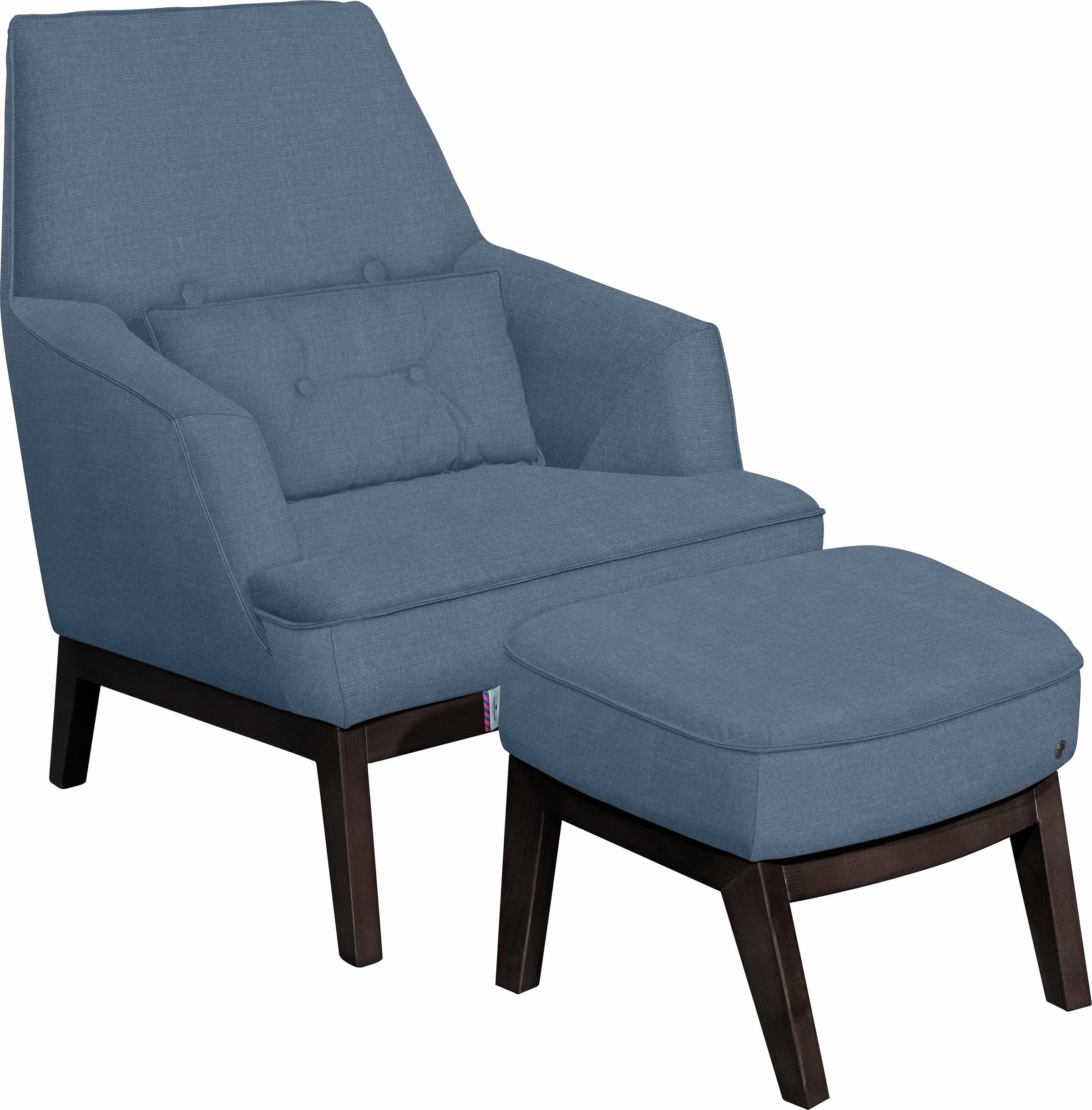 TOM TAILOR HOME Sessel »COZY«, im Retrolook, mit Kedernaht und Knöpfung, Füße  wengefarben | BAUR