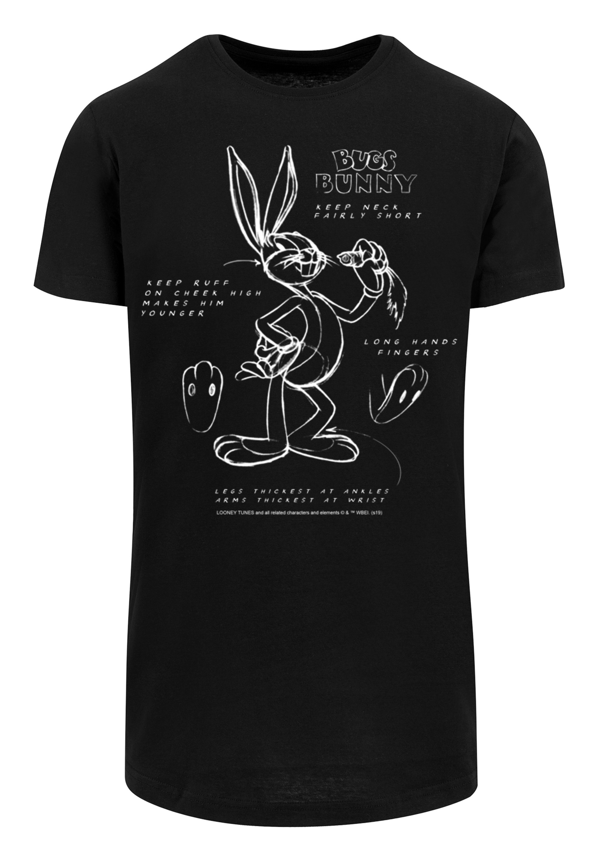 F4NT4STIC T-Shirt »Looney Tunes Bugs Bunny Drawing Instruction«, Print