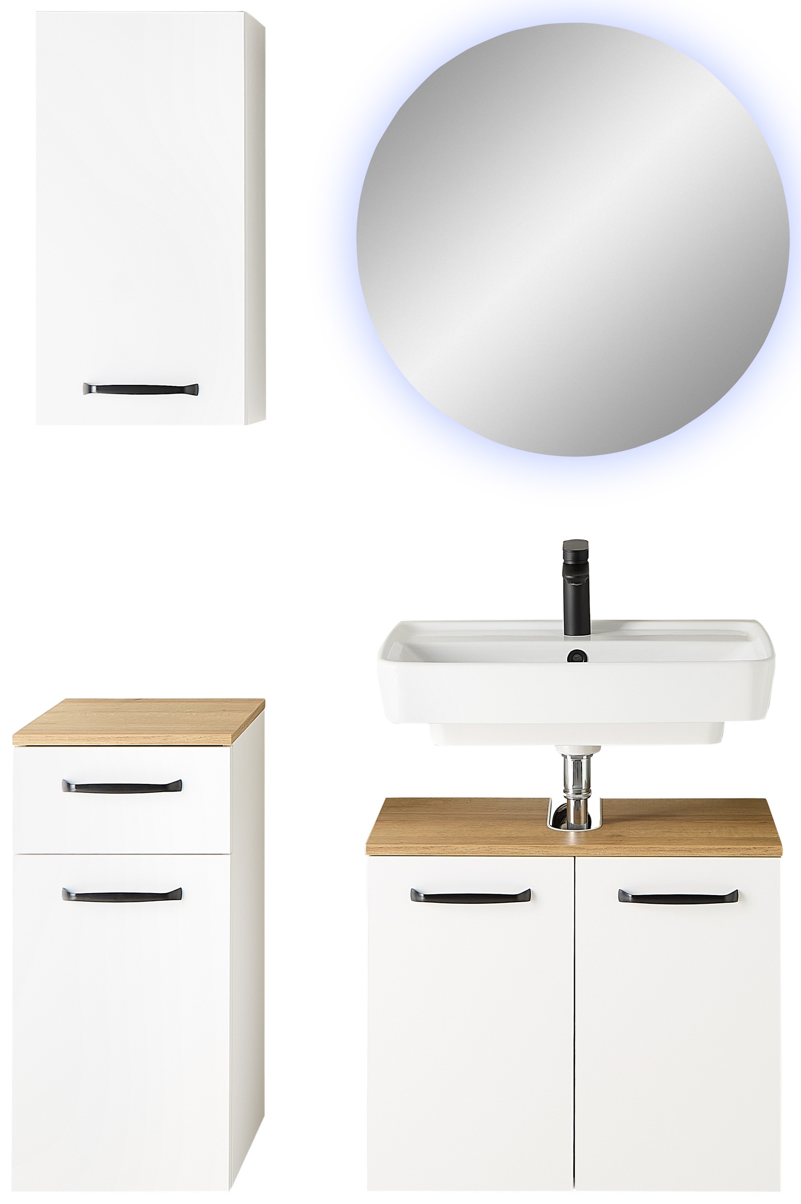 Saphir Badmöbel-Set "Quickset 500, Waschbeckenunterschrank mit Spiegel" 4 S günstig online kaufen