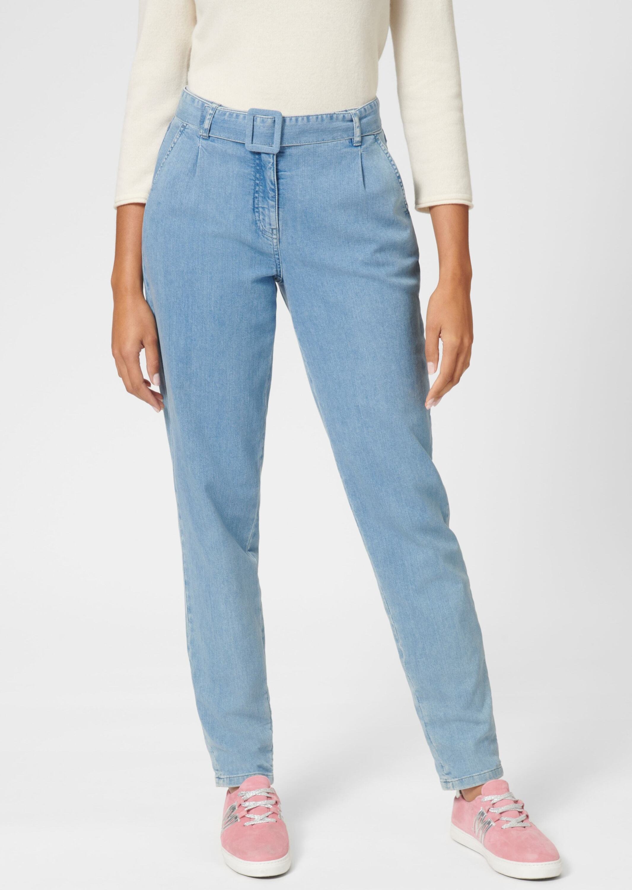 MADELEINE Regular-fit-Jeans "Hose Karotten-Jeans mit Bundfalten" günstig online kaufen