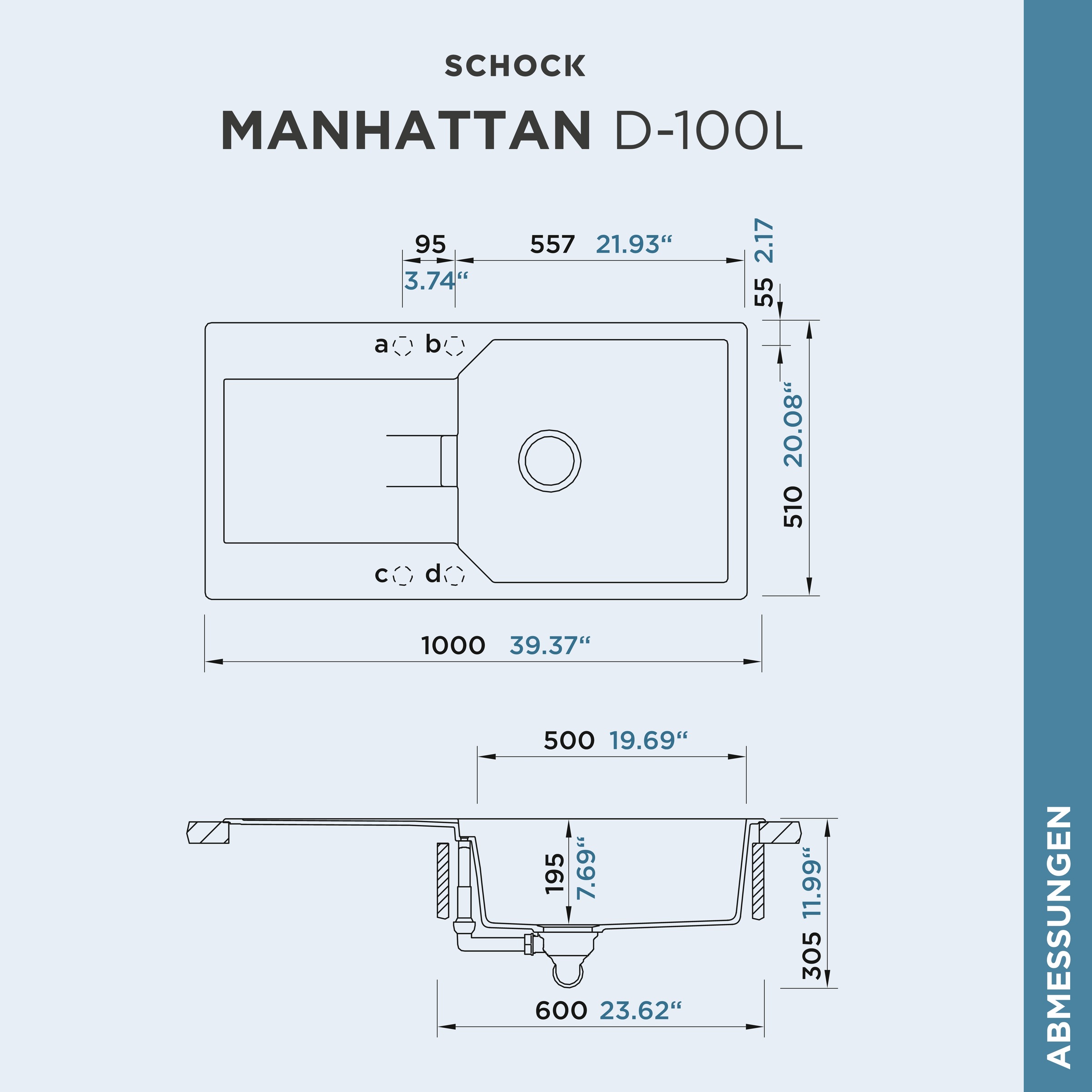 Schock Granitspüle "Manhattan D-100L"