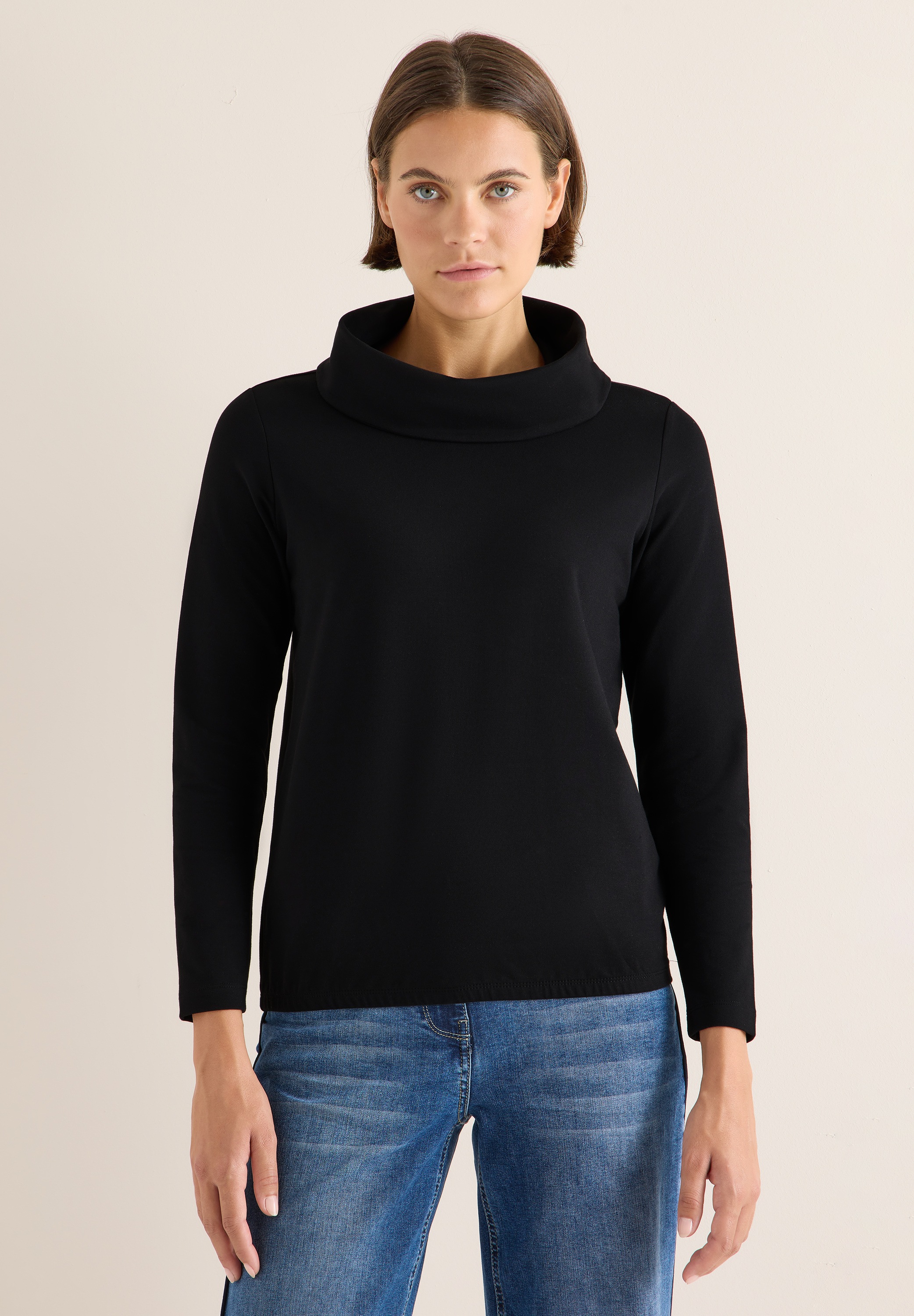 Cecil Langarmshirt aus softem Materialmix günstig online kaufen