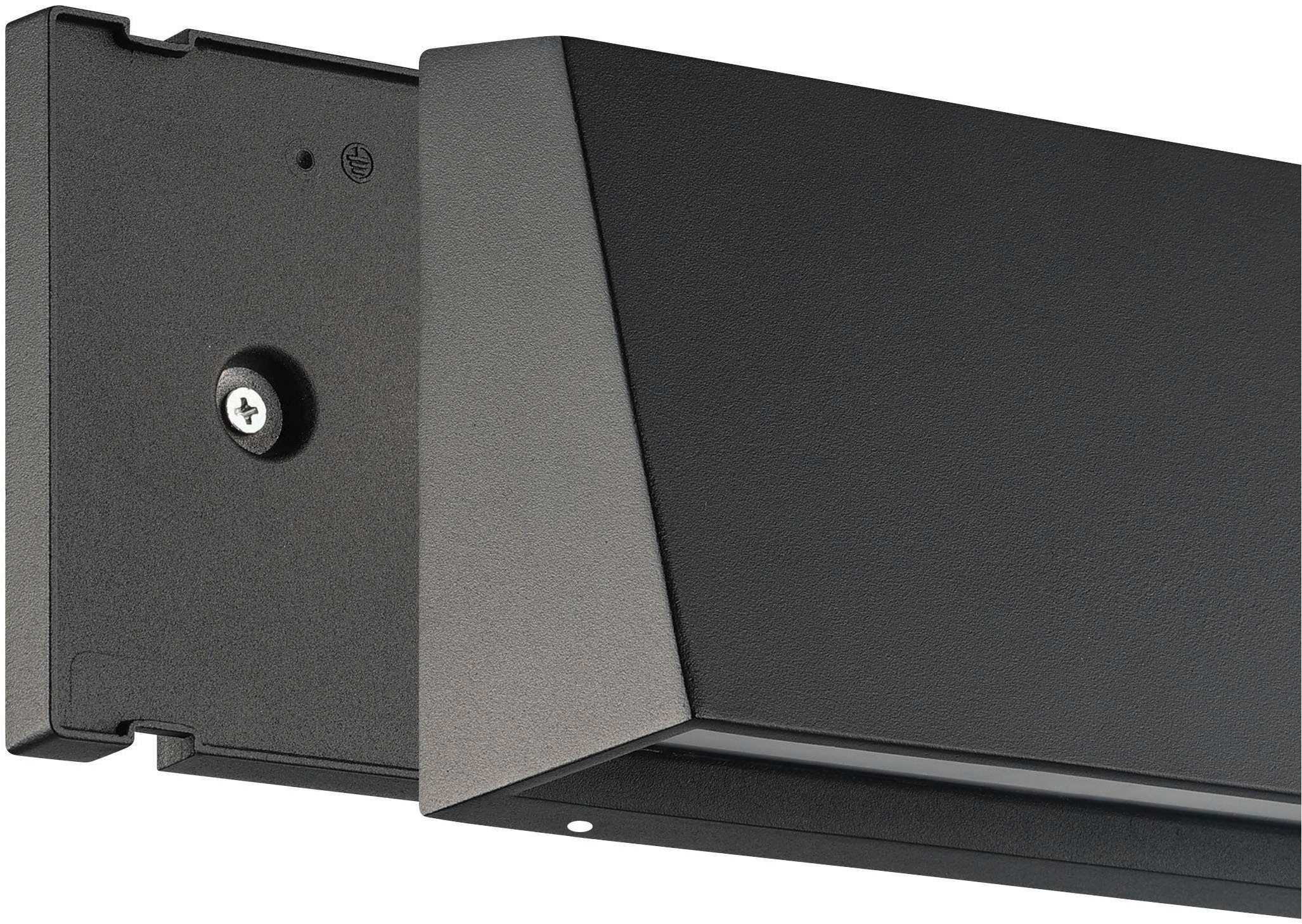 EGLO Wandleuchte »Spongano Wandlampe, Außenbeleuchtung, Aluminium und Glas, IP65, Lampe« LED-Modul 1 Stk. Kaltweiß | Neutralweiß | Warmweiß Wand-/Deckenleuchte - L20 x H12 x AL6 cm - schwarz - 1X9,5W inkl.