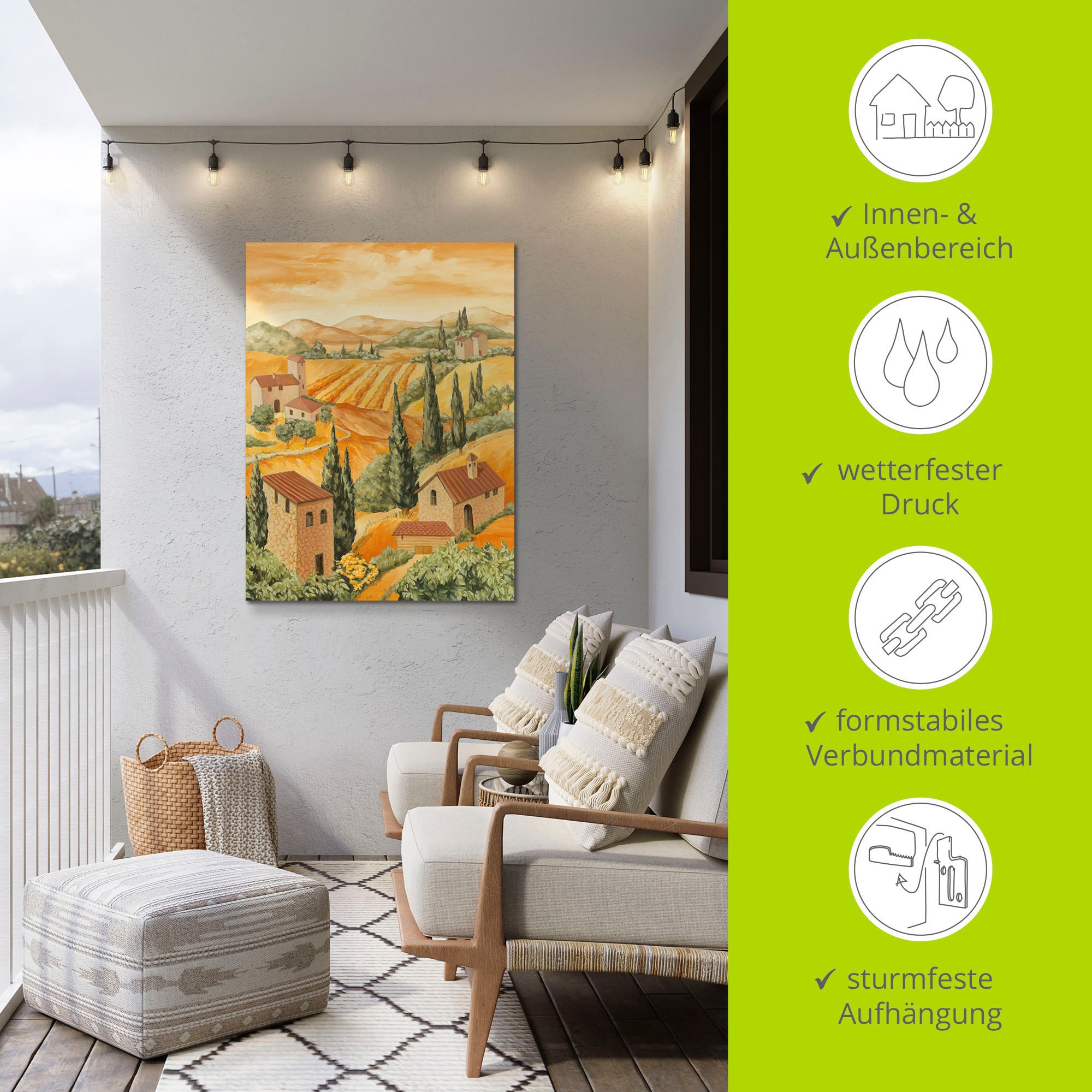 Artland Wandbild »Italien Toscana«, Europa, (1 St.), als Alubild, Outdoorbild, Leinwandbild, Poster in verschied. Größen