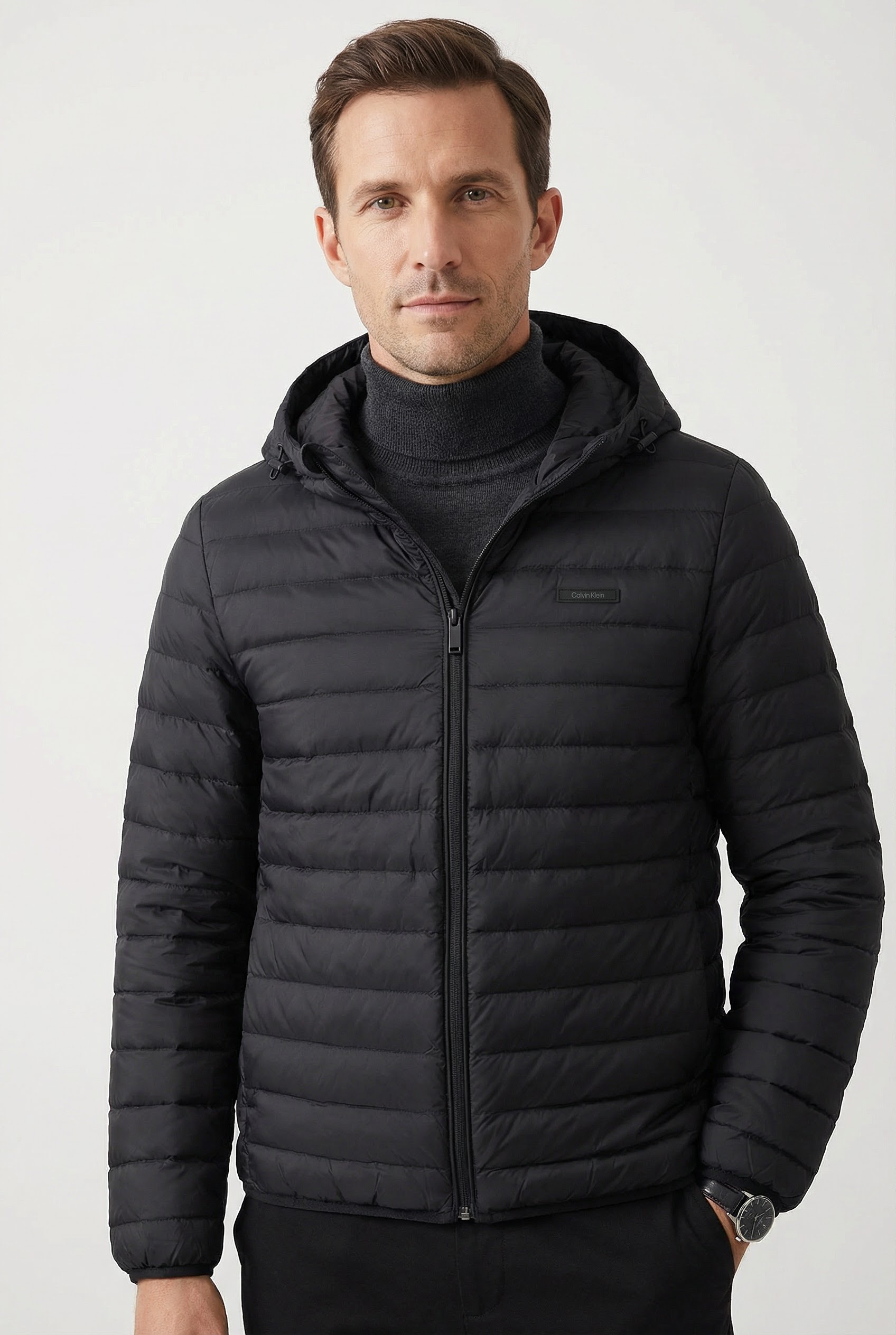Calvin Klein Funktionsjacke "LS HOODED NYLON CHANNELED PUFFER" mit Kapuze R günstig online kaufen