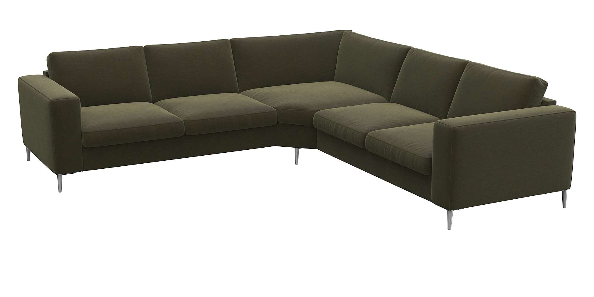 FLEXLUX Ecksofa »Fiore, gleichschenklig, super Sitzkomfort durch Kaltschaum im Sitz«, breite Armlehnen, Füße Alu