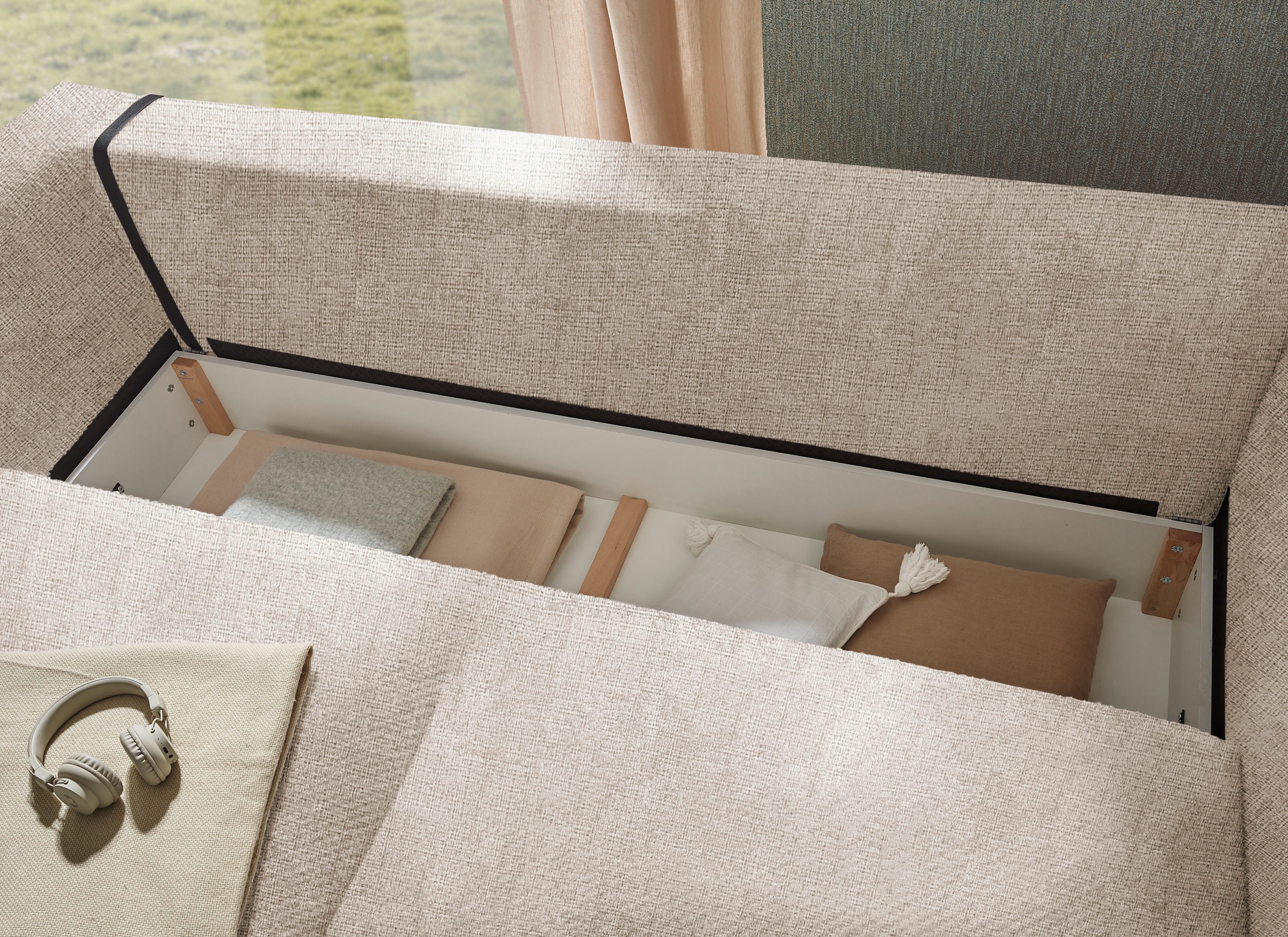ED EXCITING DESIGN Schlafsofa »Stanley«, frei im Raum stellbar, mit Schlaffunktion und Bettkasten