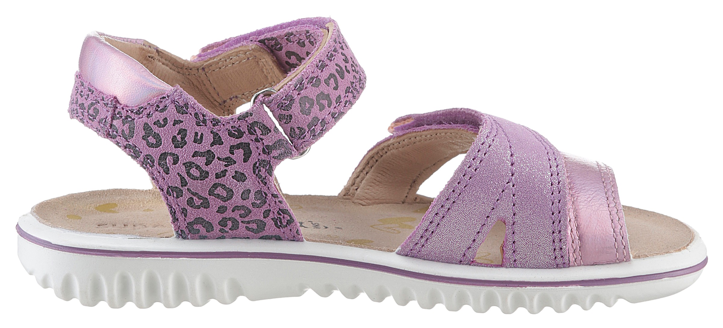 Superfit Sandale »SPARKLE WMS: mittel«, Sandalette mit coolem Leo-Muster, Größenschablone zum Download