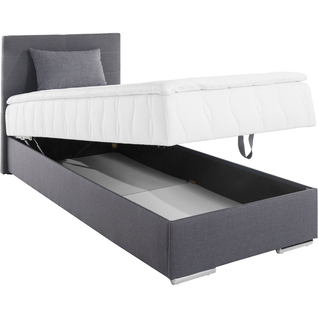 COTTA Boxspringbett Tom, mit Bettkasten, Topper und Zierkissen