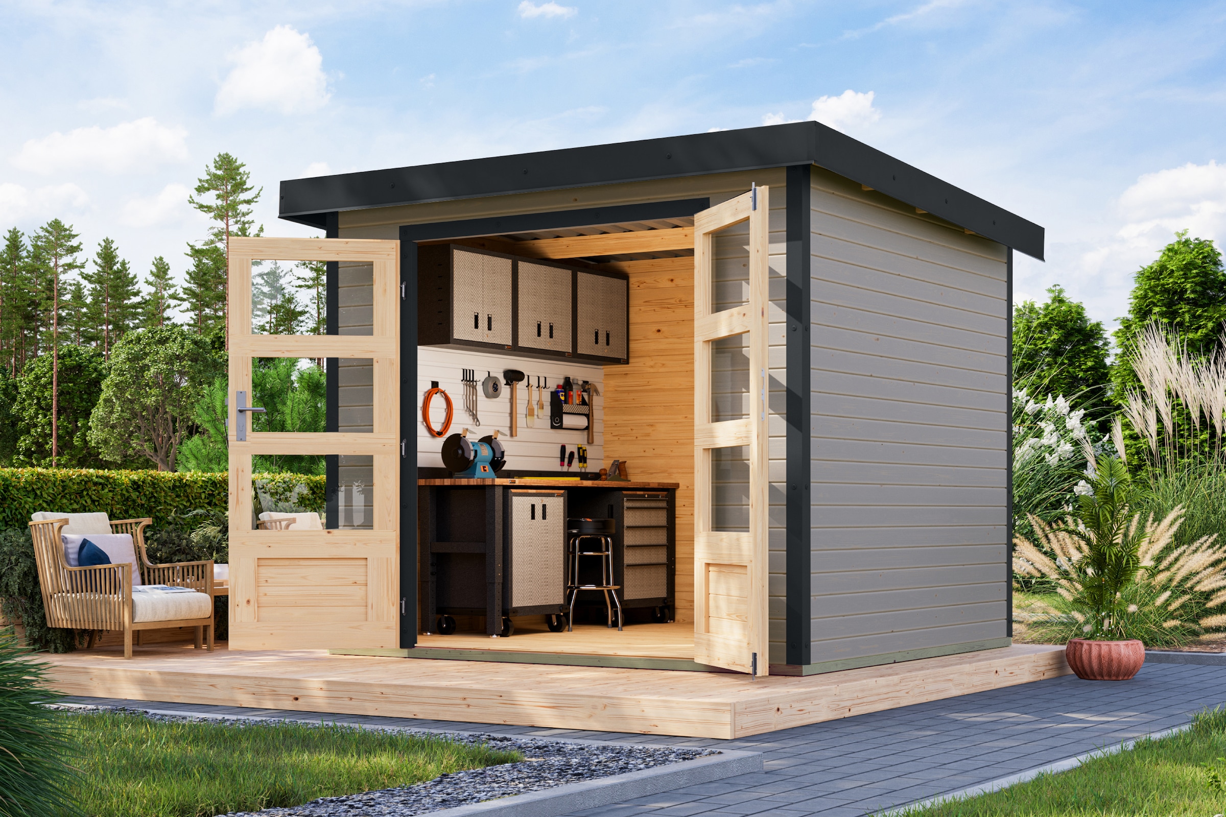 Karibu Gartenhaus »Jupiterino 3, in verschiedenen Farben«