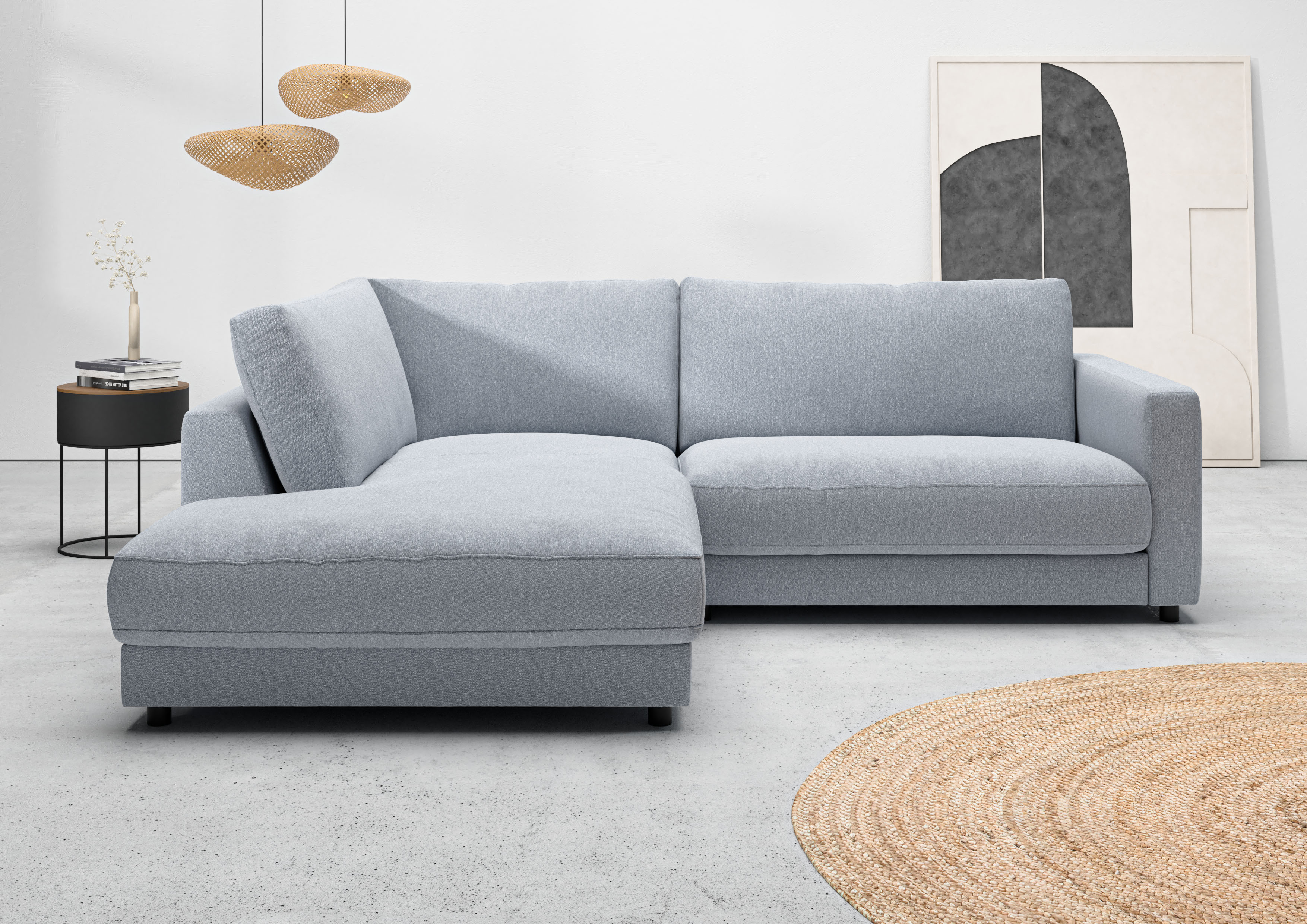 Home affaire Ecksofa "Ecksofa Jiro, L-Form, große Sitztiefe, Breite 252 cm" lose Sitz- & Rückenkissen, weicher Polsteraufbau, komfortabel & modern