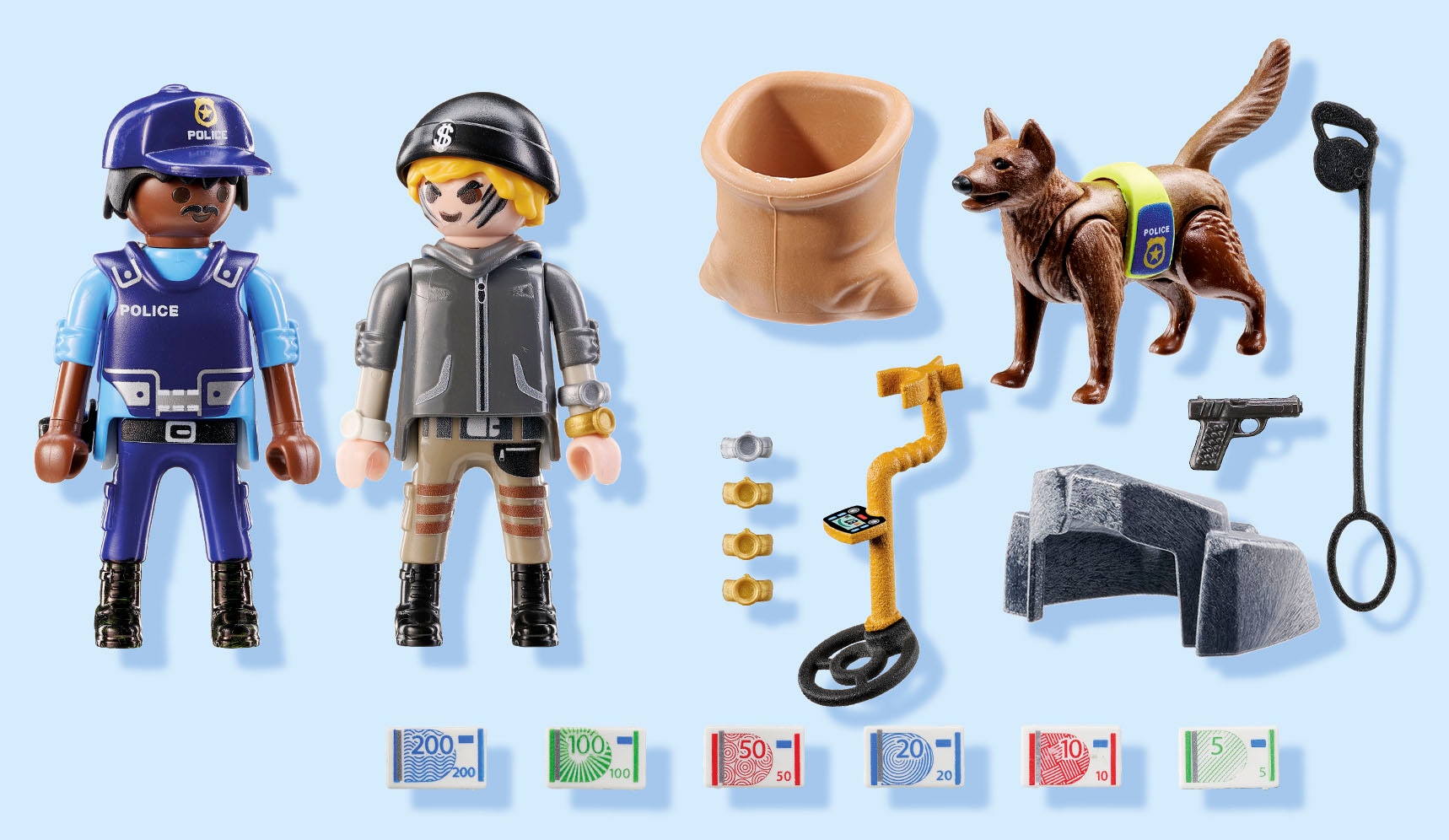 Playmobil® Konstruktions-Spielset »Spurensuche mit Hund (71731), Playmobil Action Heroes«, (27 St.)