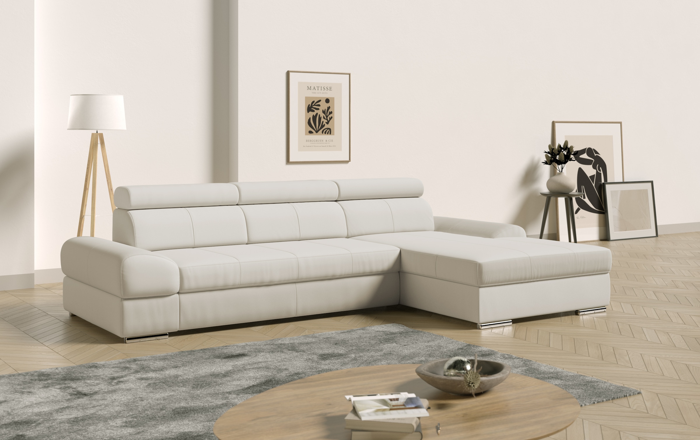 sit&more Ecksofa "Broadway L-Form" inklusive Kopfteilverstellung, wahlweise mit Schlaffunktion