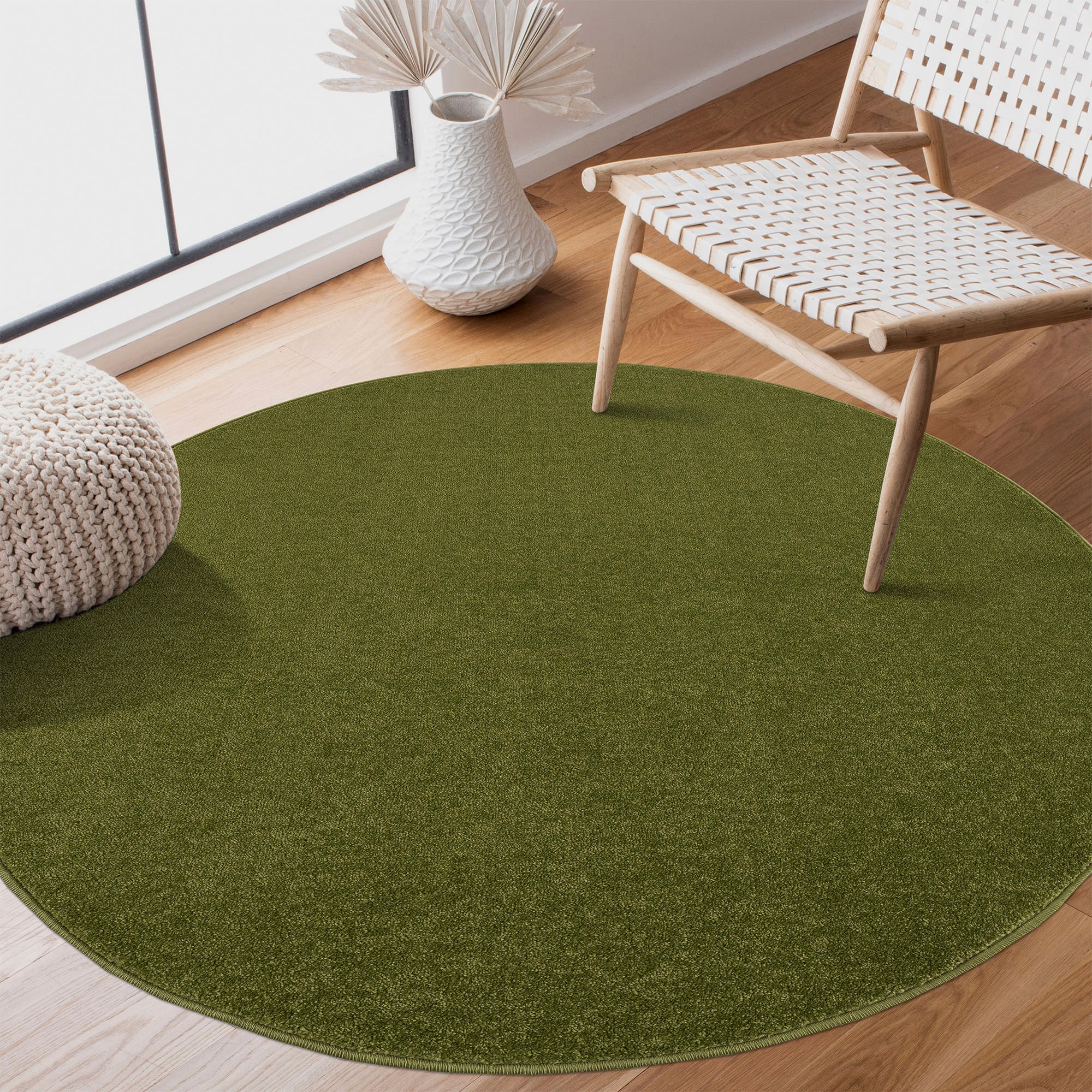 Sanat Teppich »Uni«, rund, 13 mm Höhe, robuster Kurzflorteppich, große Farbauswahl