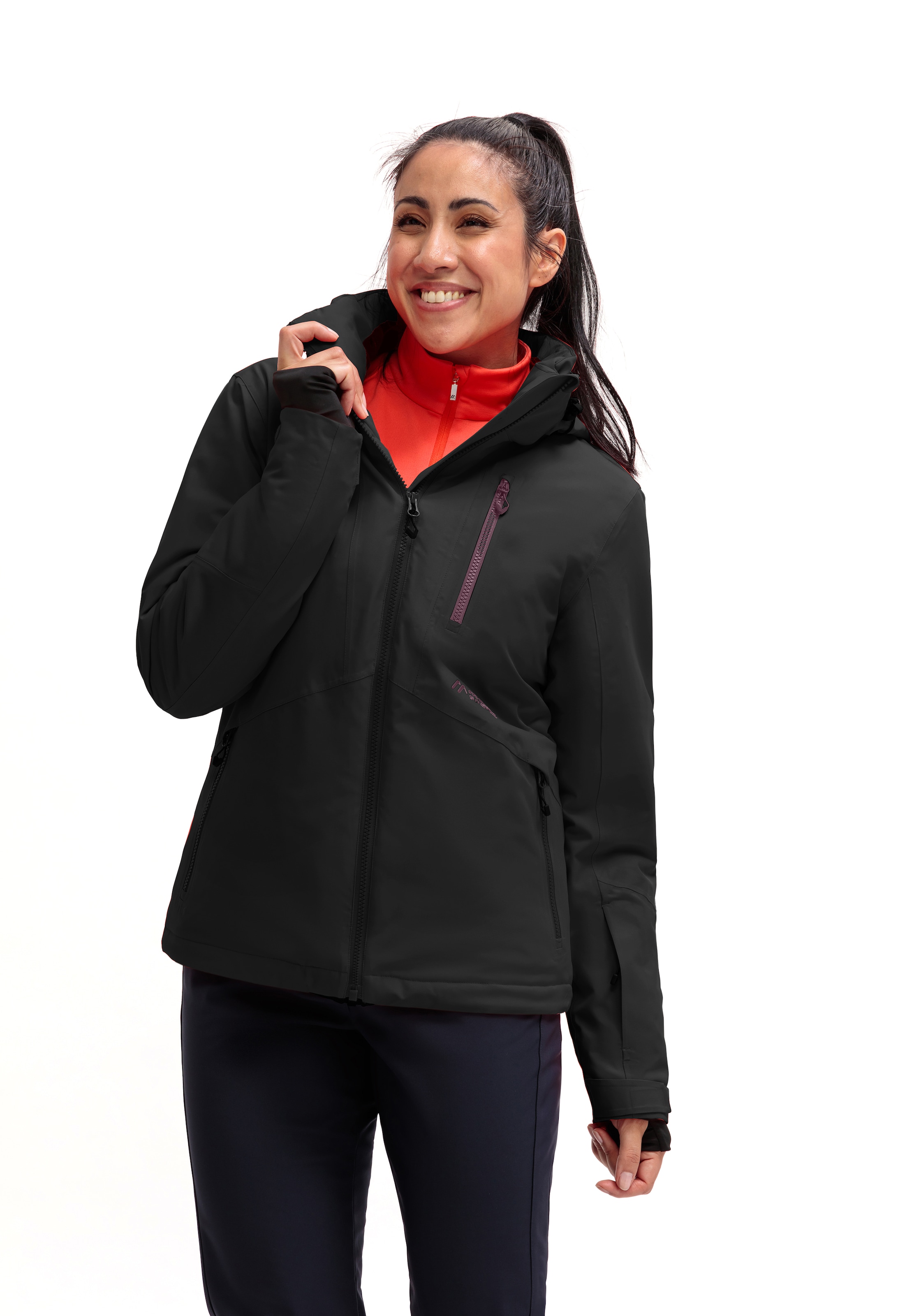 Maier Sports Skijacke »Straja«, Damen Winterjacke, wind/wasserdicht, 3 RV-Taschen und Kapuze