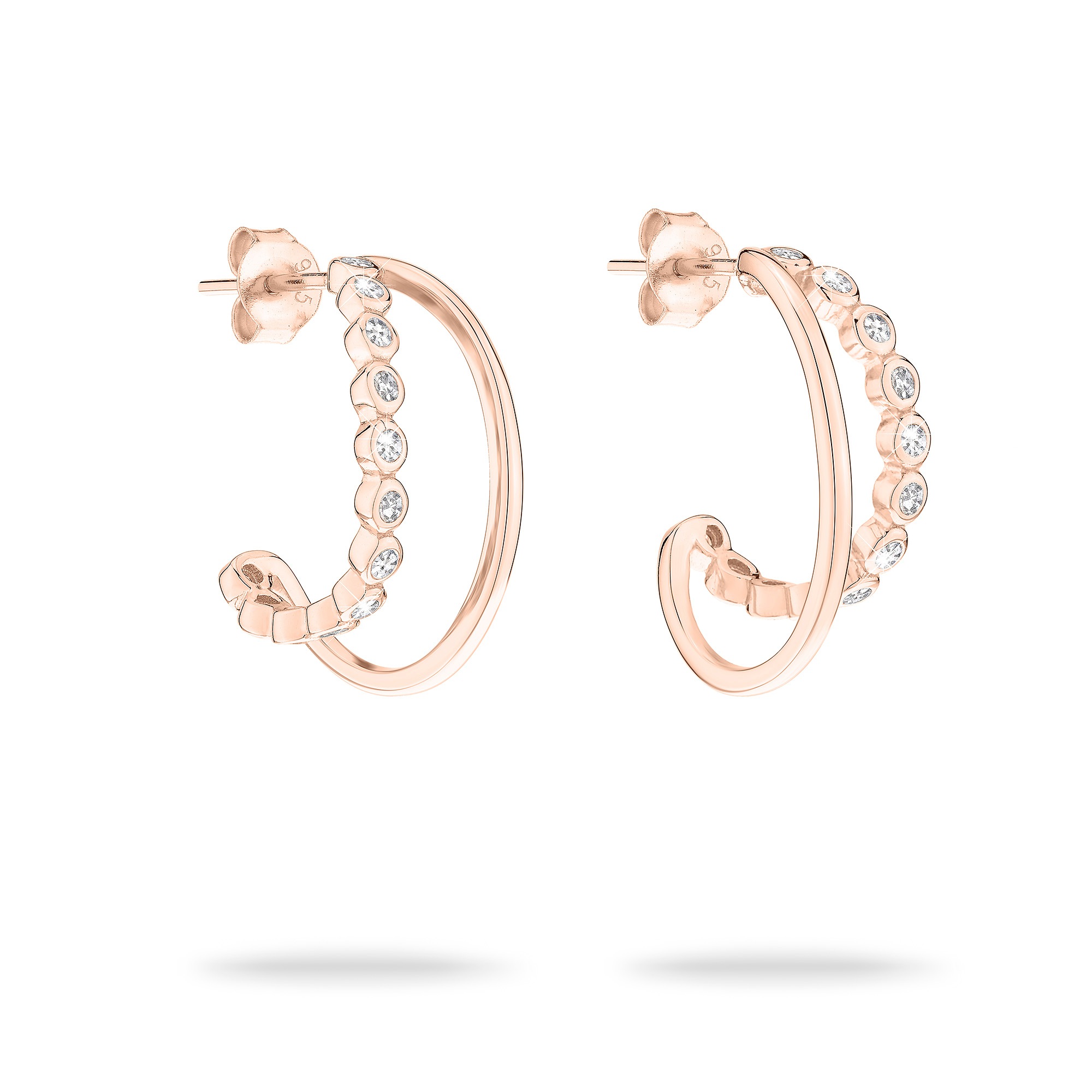 Tamaris Paar Creolen »Schmuck Geschenk Silber 925 Ohrringe Tiny Glimmer«, mit Zirkonia (synth.)