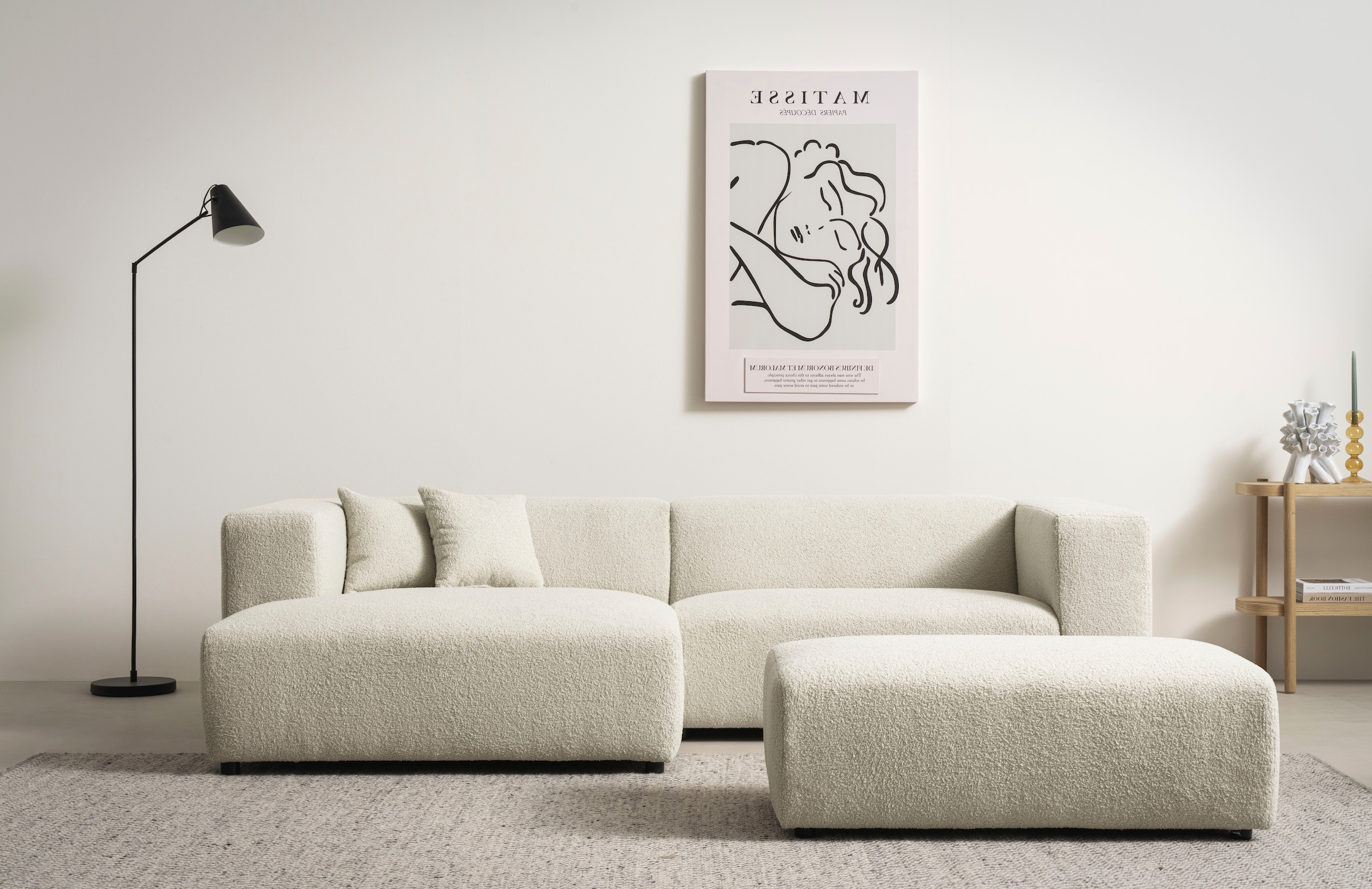 Home affaire Polsterecke "BAKELS, Ecksofa-Set mit Hocker, L-Form mit Schlaf günstig online kaufen