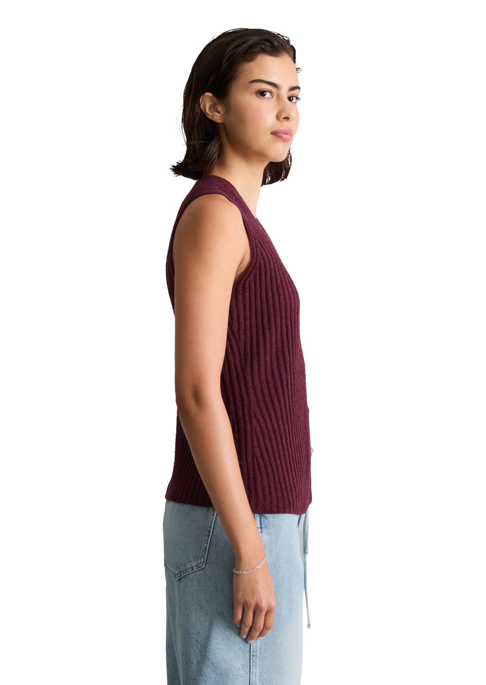 Marc O'Polo DENIM Strickweste »aus geripptem Organic Cotton-Mix«