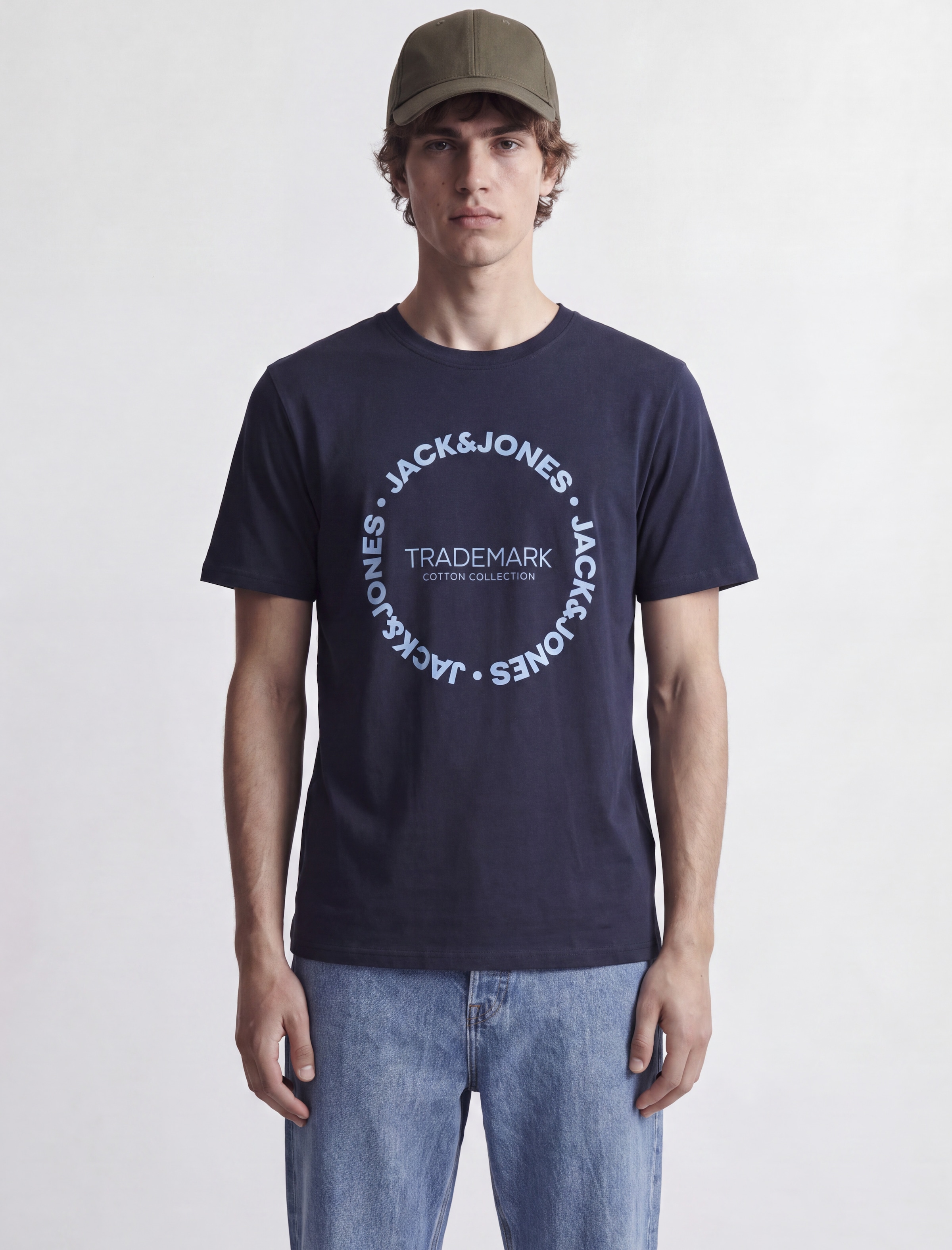 Jack & Jones T-Shirt "Jjbenson Tee Ss Crew Neck" Baumwolle, Regular Fit