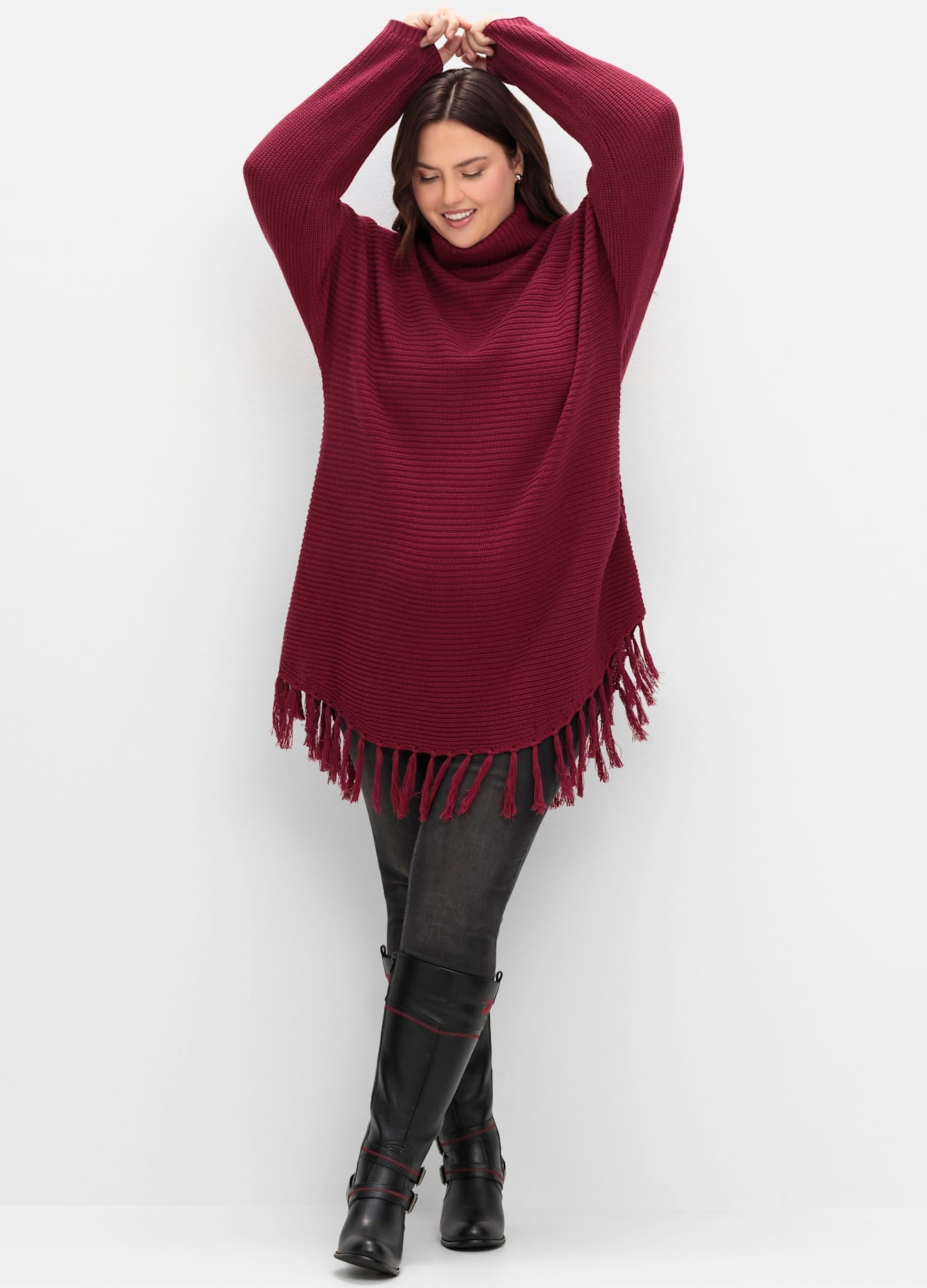 Sheego Strickponcho "Strickpullover" günstig online kaufen