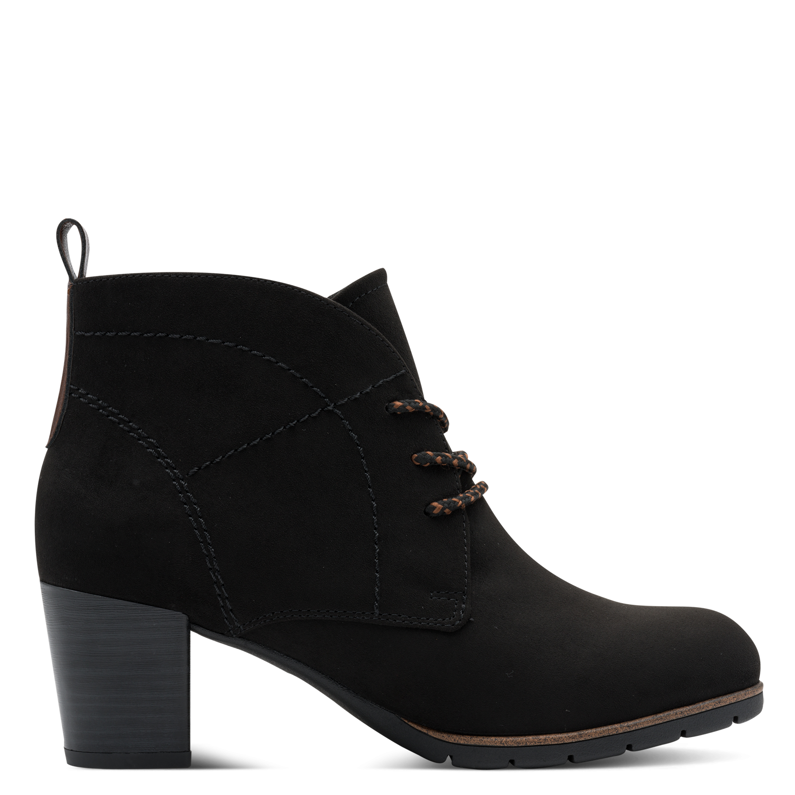 MARCO TOZZI Schnürstiefelette, Blockabsatz, Ankleboots, Schnürboots mit Ziernähten