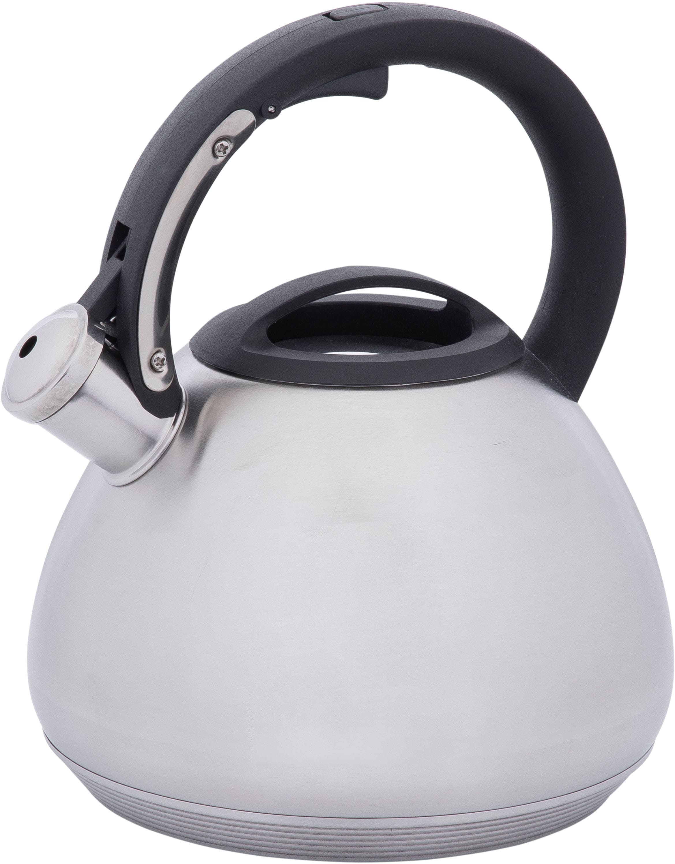 RESTO Kitchenware Wasserkessel "Lyra, Flötenkessel 2,7 l mit wärmespeicherndem Boden im Geschenkkarton", Edelstahl, (1 t