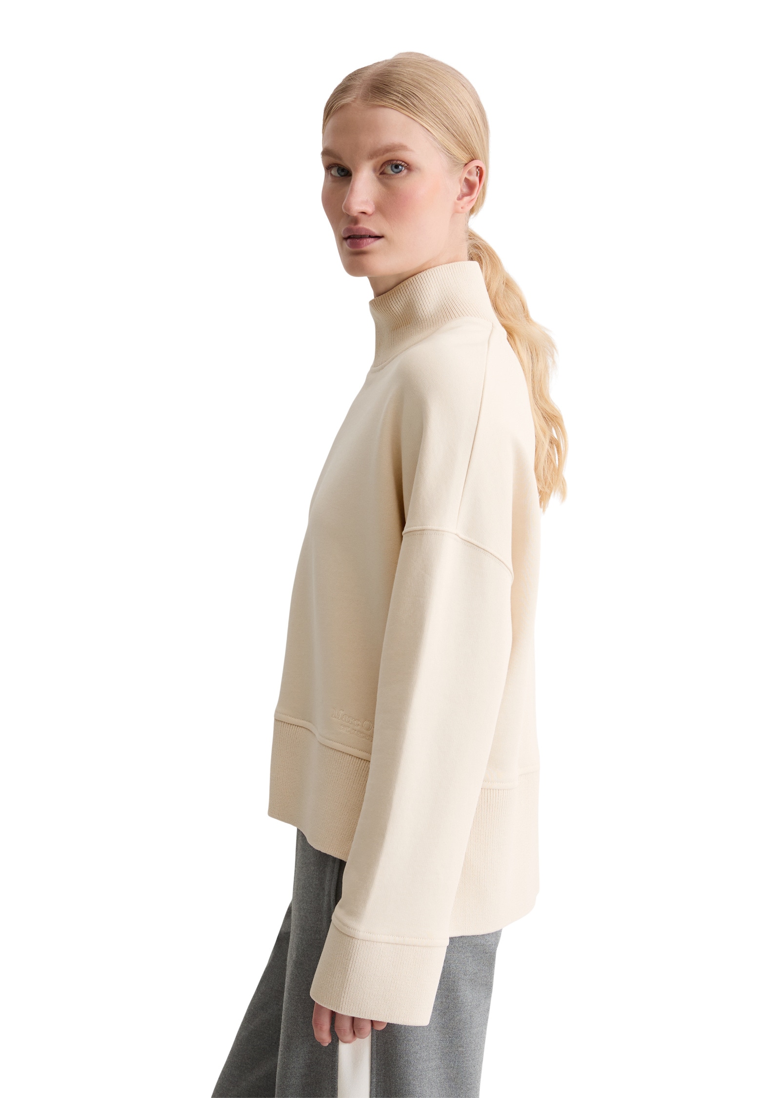 Marc O'Polo Sweatshirt »mit breitem Rippstrick-Bund«
