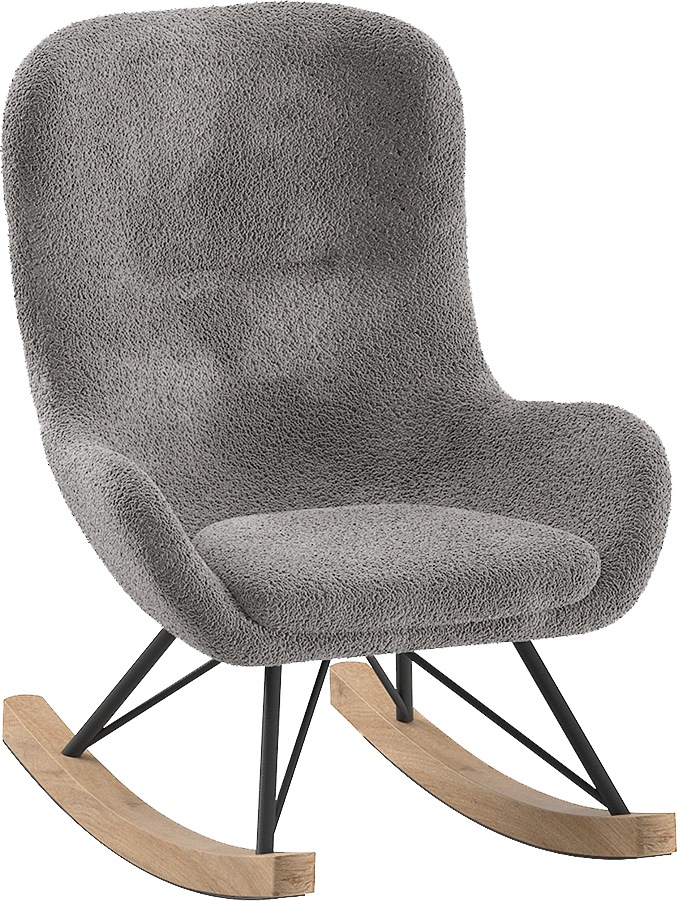 Vipack Schaukelstuhl "Rocky, in flauschigem Bouclé Stoff, Kufen aus massive günstig online kaufen