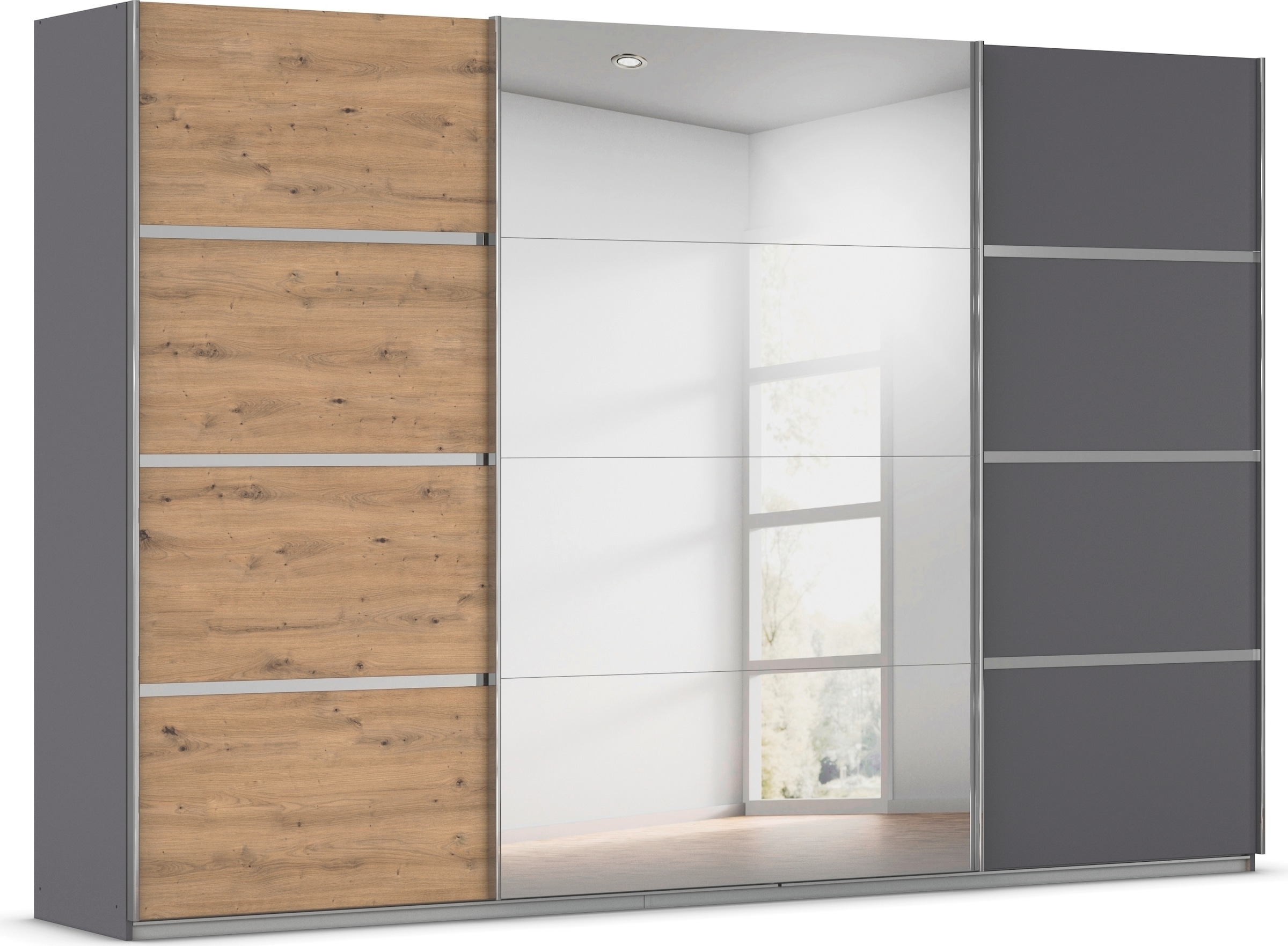OTTO home Kleiderschrank "Mehrzweckschrank Aktenschrank Möbel Mietswohnung Schlafzimmer AVOLA" 3 verschiedene Ausstattungen BASIC/CLASSIC/PREMIUM (inkl. SOFT-CLOSE), mit eleganten Zierleisten in Chrom, Schwarz oder Weiß MADE IN GERMANY