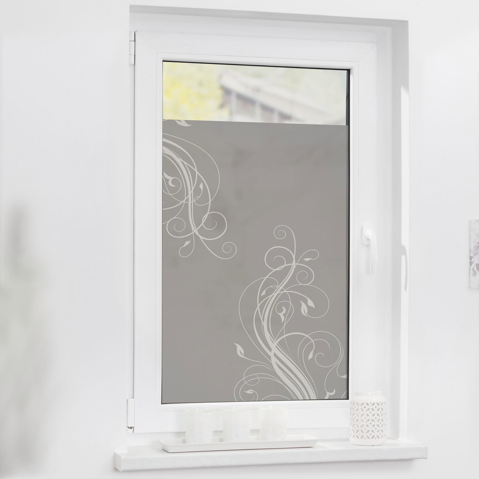 LICHTBLICK ORIGINAL Fensterfolie »Floral«, 1 St., blickdicht, strukturiertKlebepunkte, selbstklebend, Sichtschutz