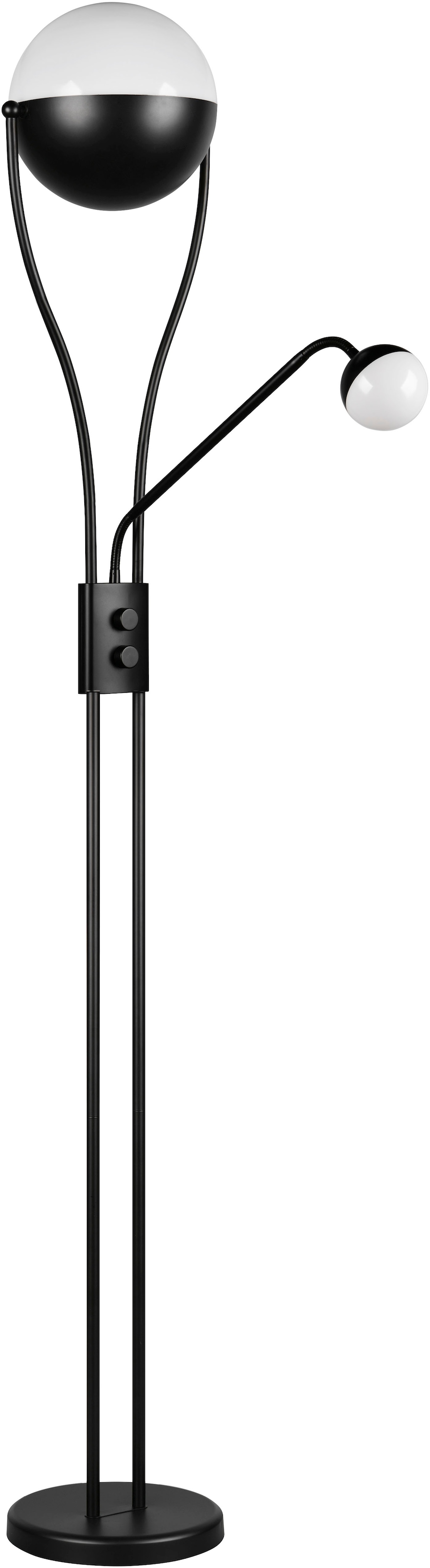 TRIO Leuchten LED Stehlampe »CHRIS, LED Stehleuchte Höhe 180cm, mit Lesearm, Drehdimmer«, 2 flammig, Leuchtmittel LED-Board-LED-Board | LED fest integriert-LED fest integriert, flexibles Leselicht getrennt schalten + dimmen, warmweißes Licht 3000K