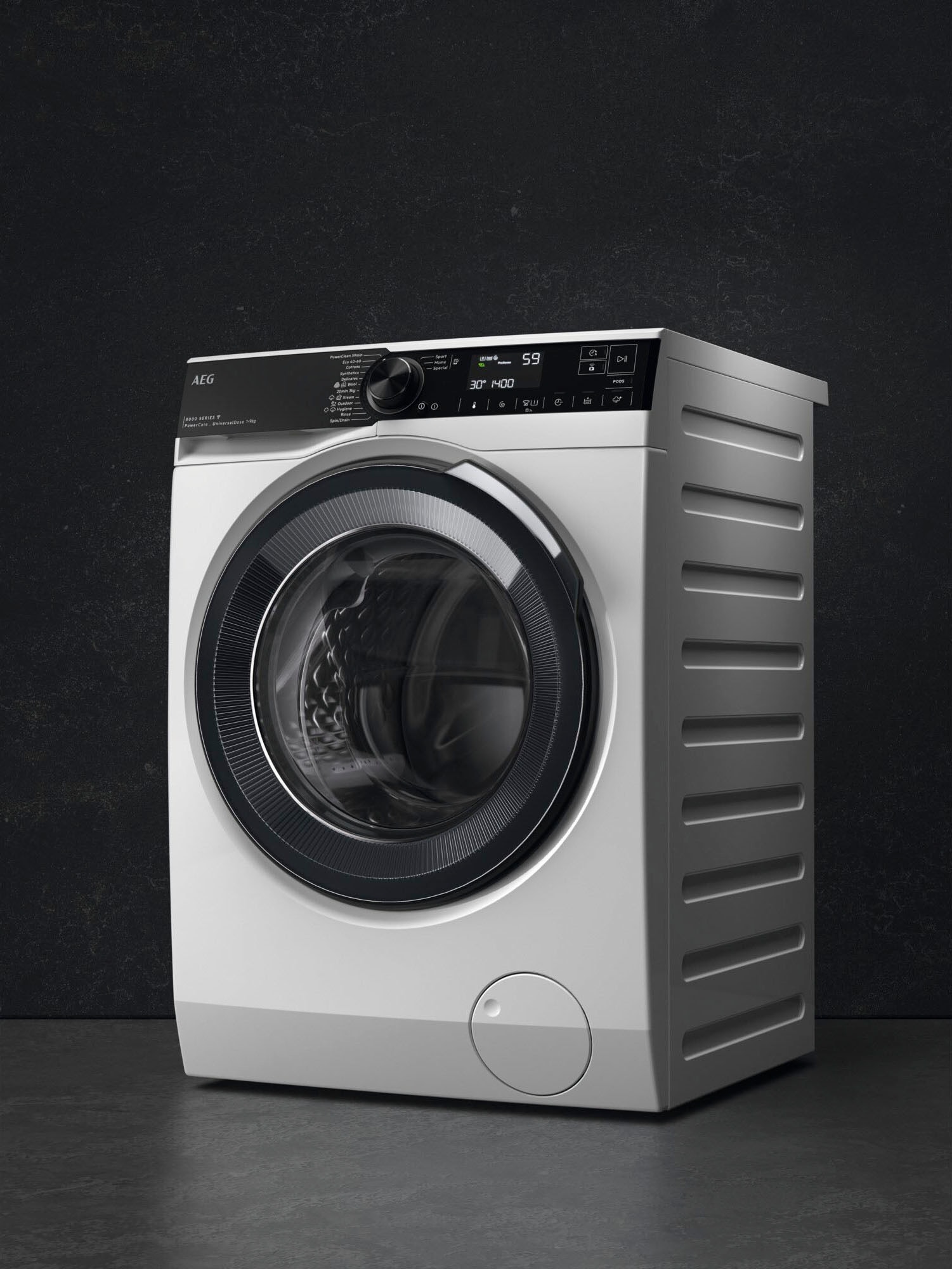 AEG Waschmaschine »LR8E75490«, 8000 PowerCare, LR8E75490, 9 kg, 1400 U/min, PowerClean - Fleckenentfernung in 59 Min. bei nur 30 °C & Wifi