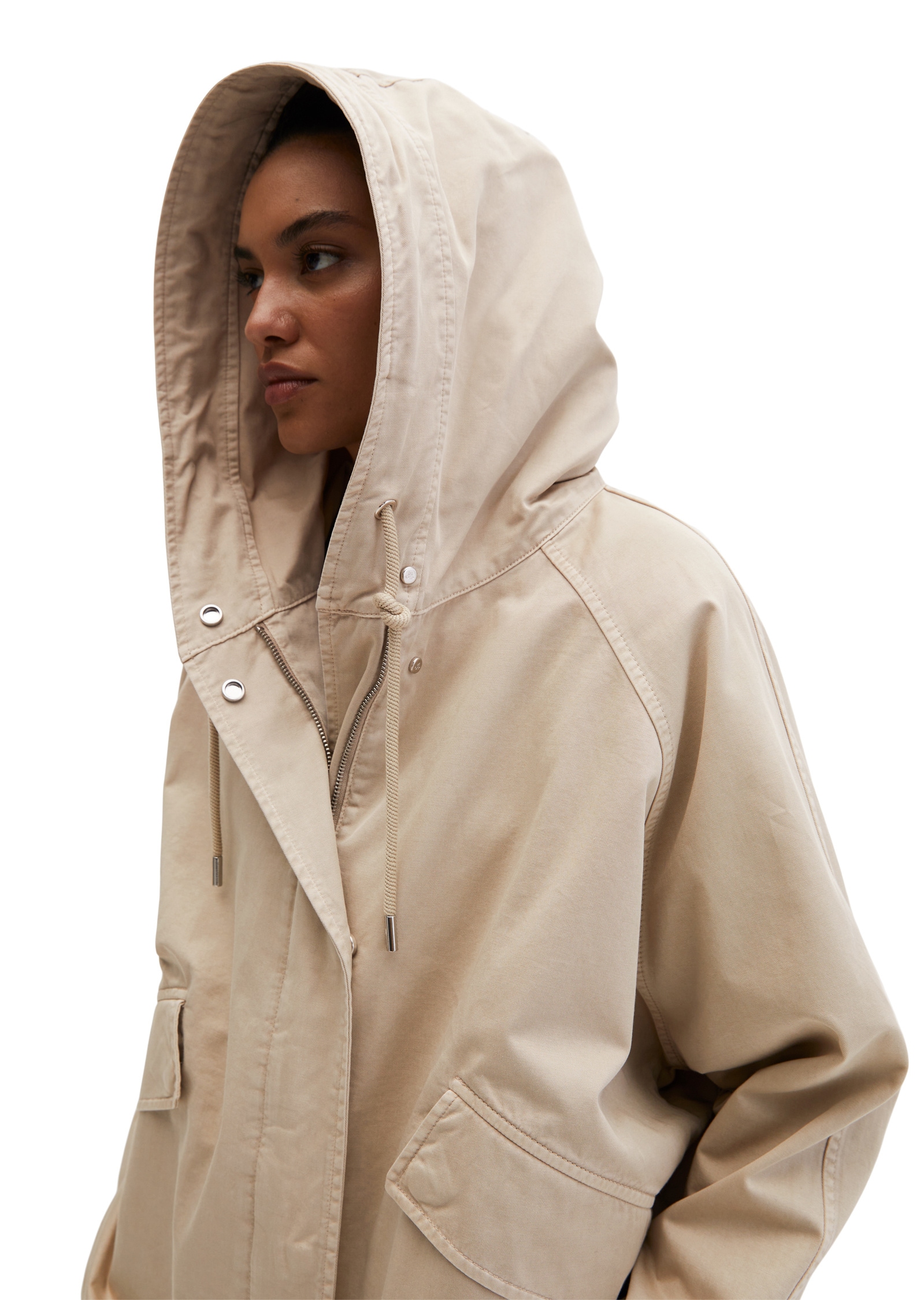 Marc O'Polo Outdoorjacke »aus Organic Cotton-Twill« mit Kapuze
