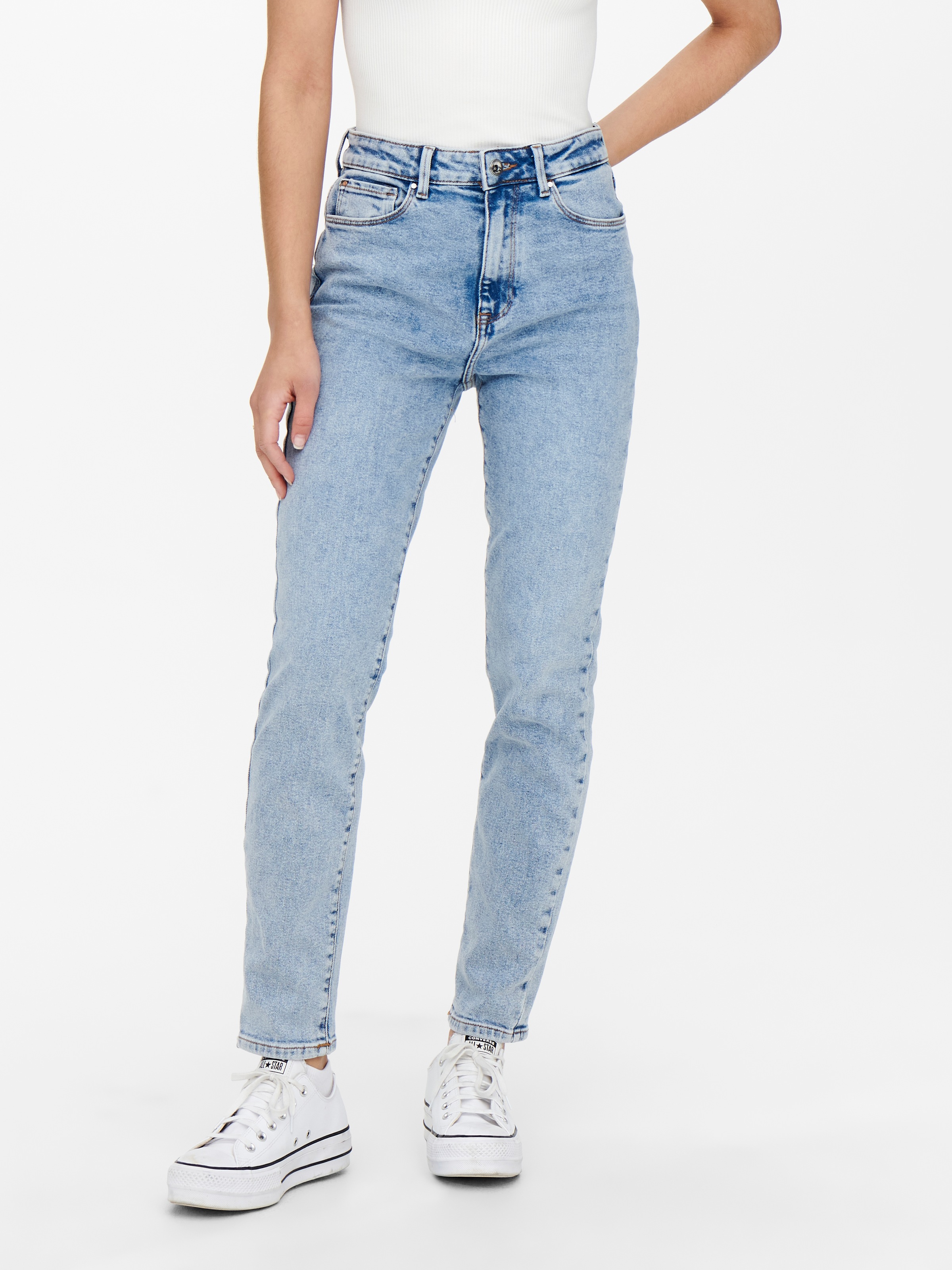 ONLY High-waist-Jeans "ONLEMILY – Ankle-Jeans mit High Waist und geradem Sc günstig online kaufen