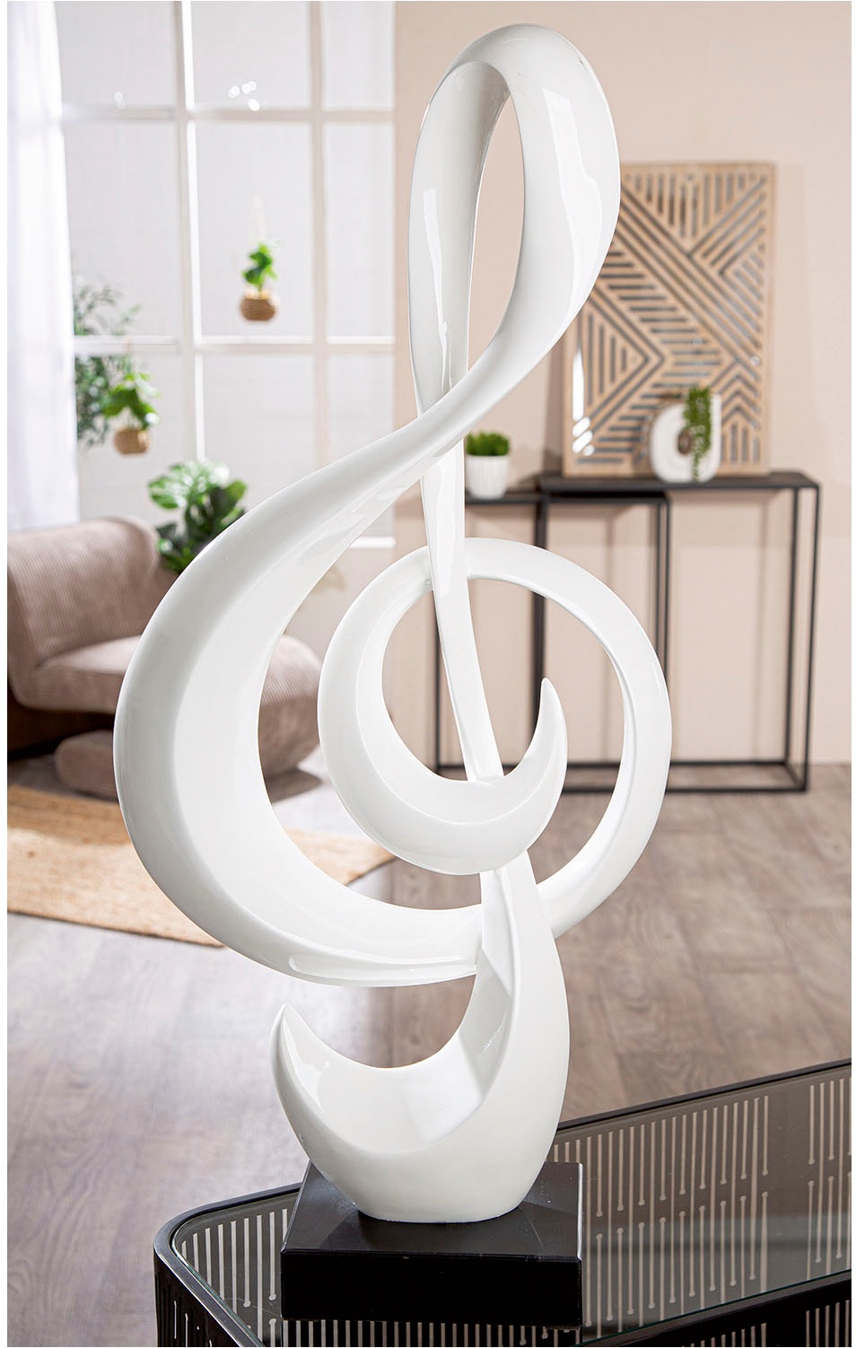 Casablanca by Gilde Dekoobjekt »Skulptur Notenschlüssel weiß H. 83 cm«