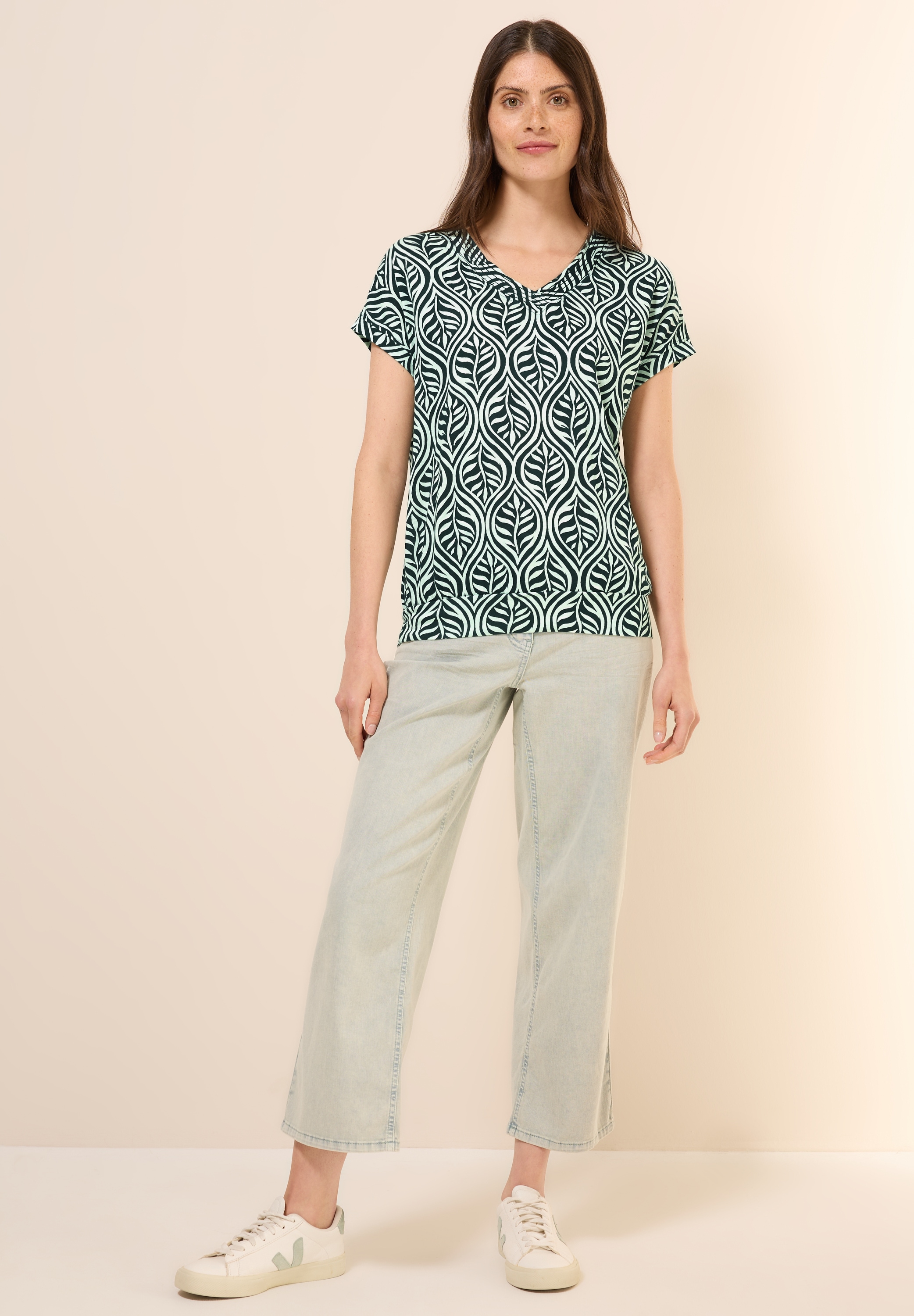 Cecil V-Shirt, im soften Baumwoll-Mix