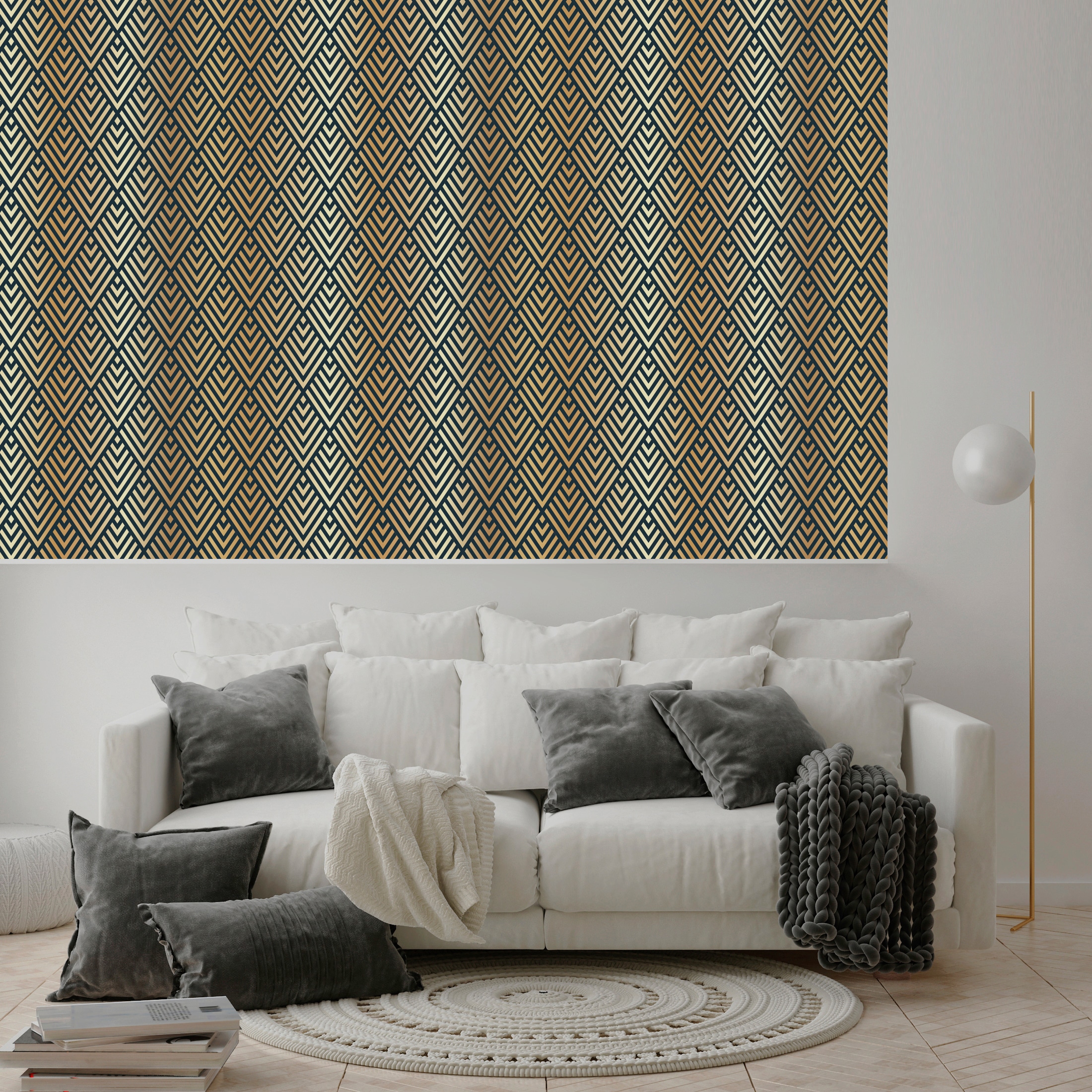 queence Vinyltapete »Meryem«, gemustert-Farbverlauf-bedruckt-abstrakt, 90x250cm, selbstklebend, kinderleichte Anbringung, Sticker