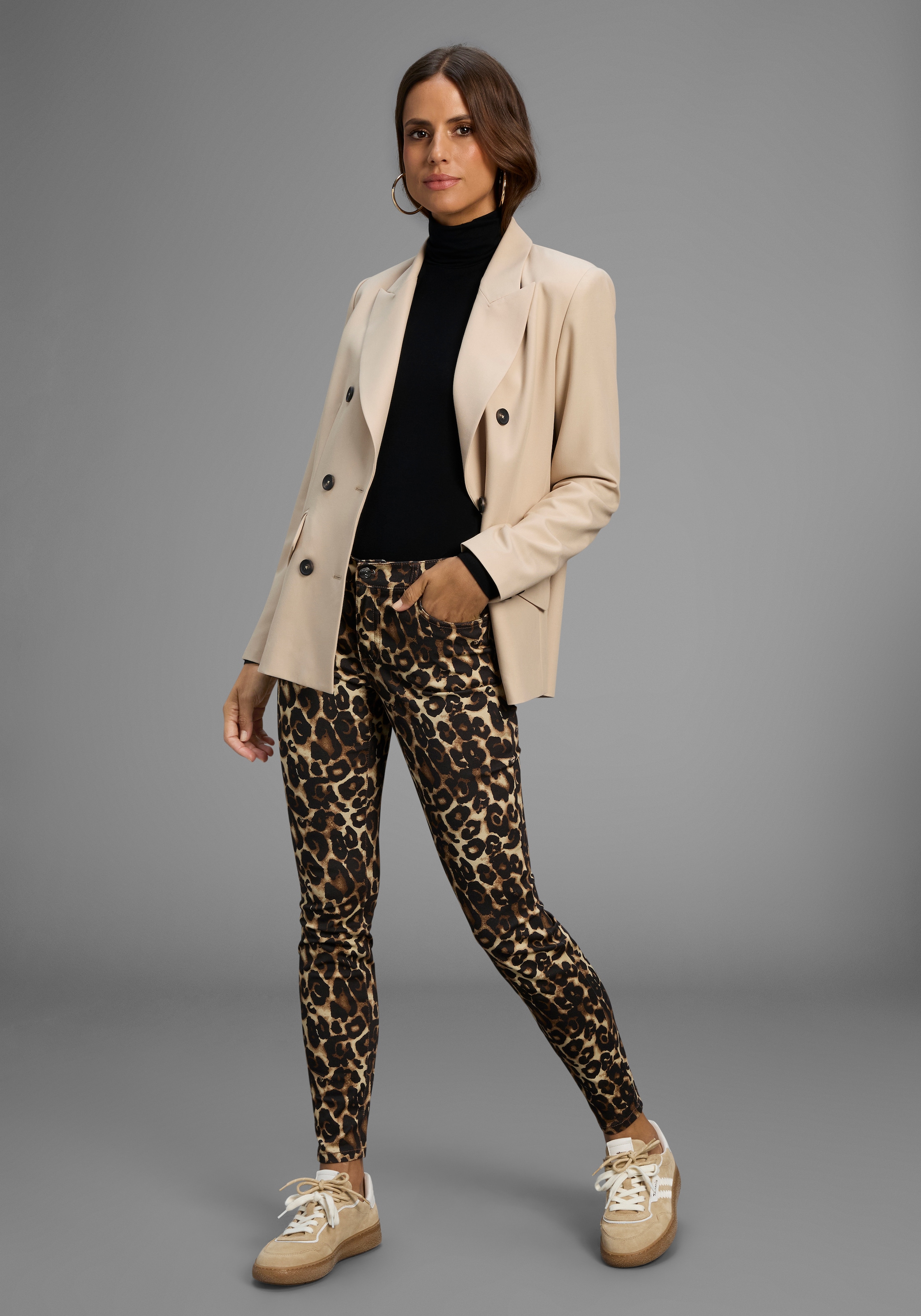 Laura Scott 5-Pocket-Hose, in modischem Leo-Print