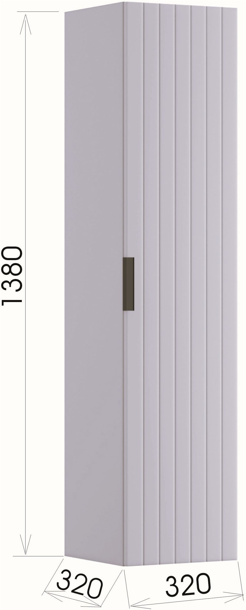 welltime Hängeschrank »HARMONY rechts/links montierbar, Breite 32 cm, modernes Design« Schrank mit 3 Einlegeböden, Soft-Close-Function, Paneeloptik