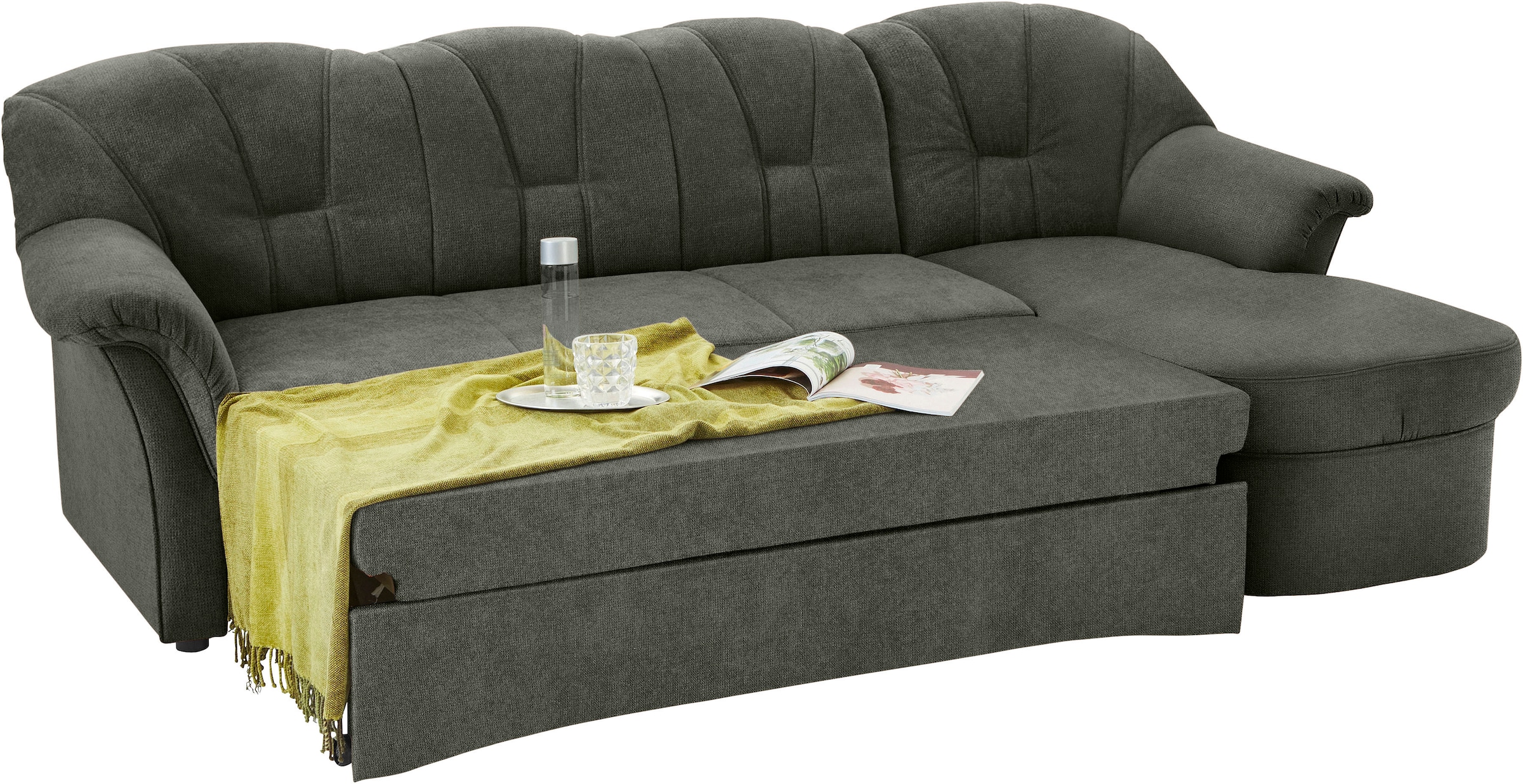 DOMO collection Ecksofa Papenburg L-Form, in großer Farbvielfalt, wahlweise mit Bettfunktion