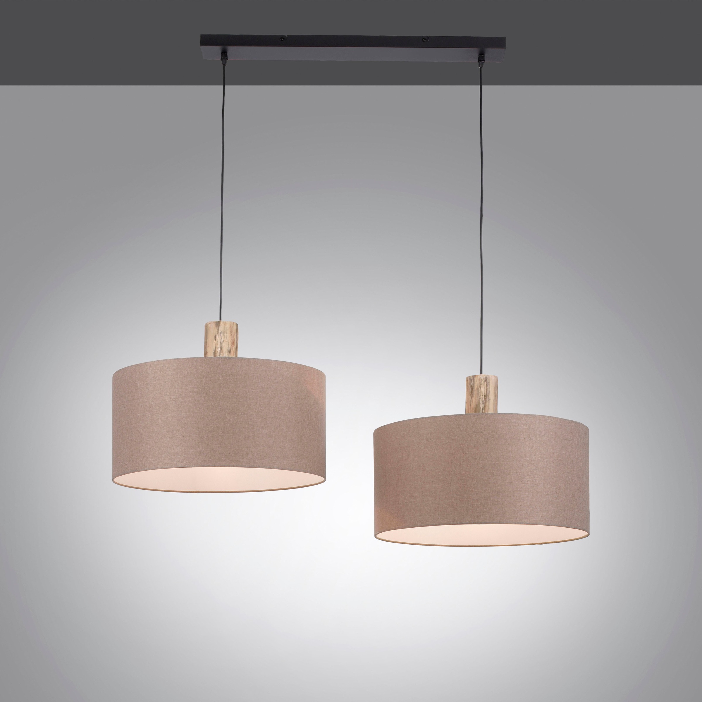 JUST LIGHT Pendelleuchte »LINEN«, 2 flammig, ExklusiveE27