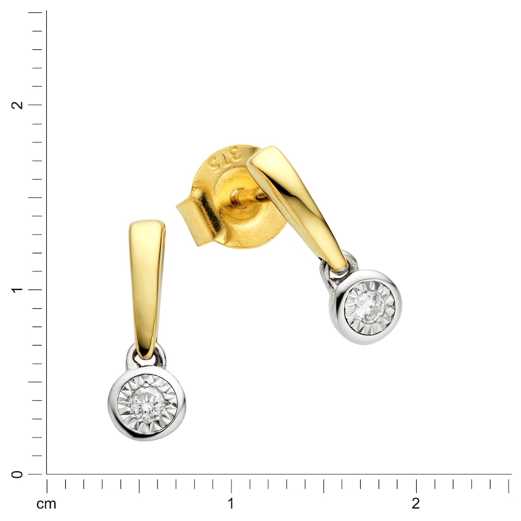 Diamonds by Ellen K. Paar Ohrstecker »375 Gold zweifarbig 2x Brillant 0,03ct.«