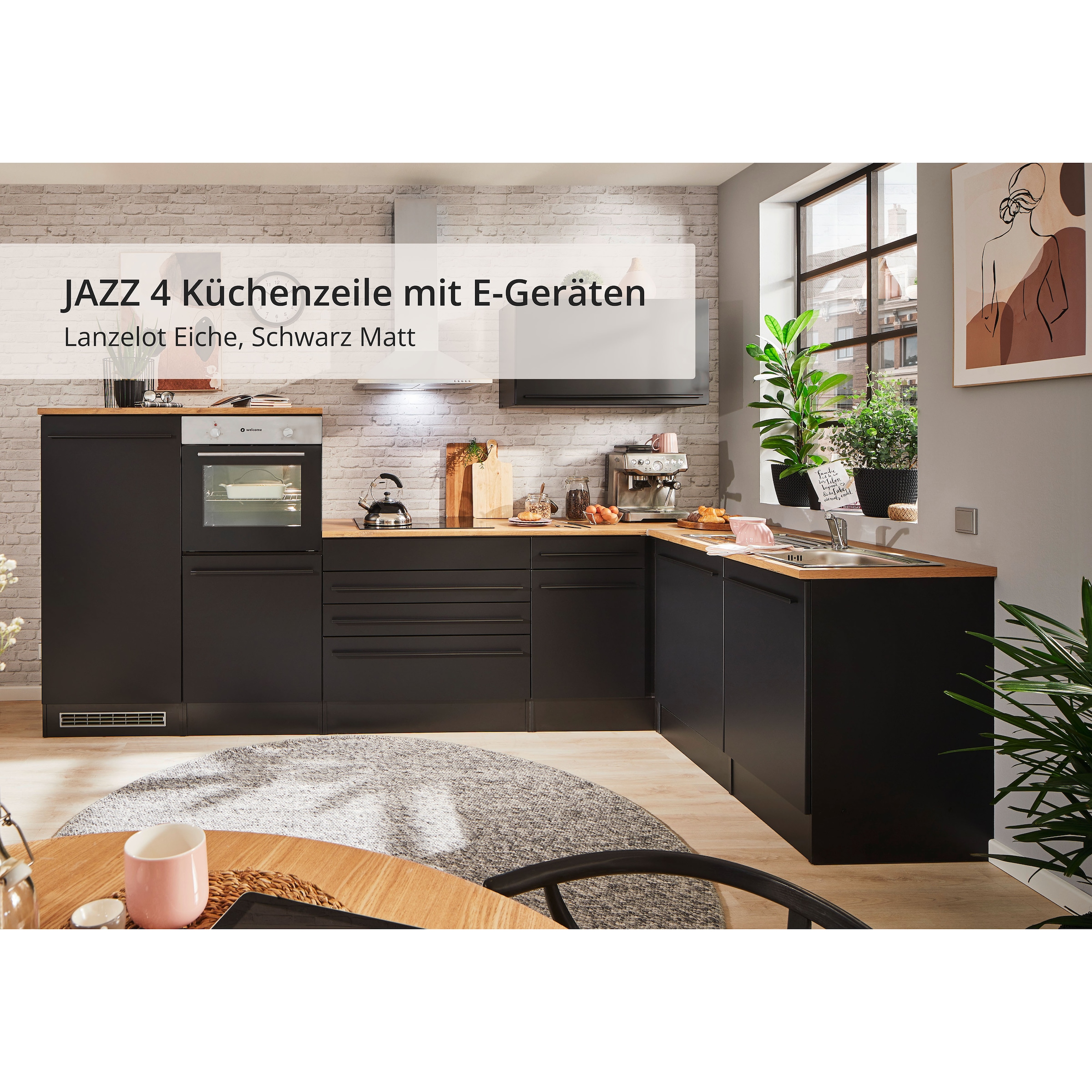 BASIC by Balculina Winkelküche »Jazz«, Stellbreite 320/175 cm, wahlweise mit E-Geräten