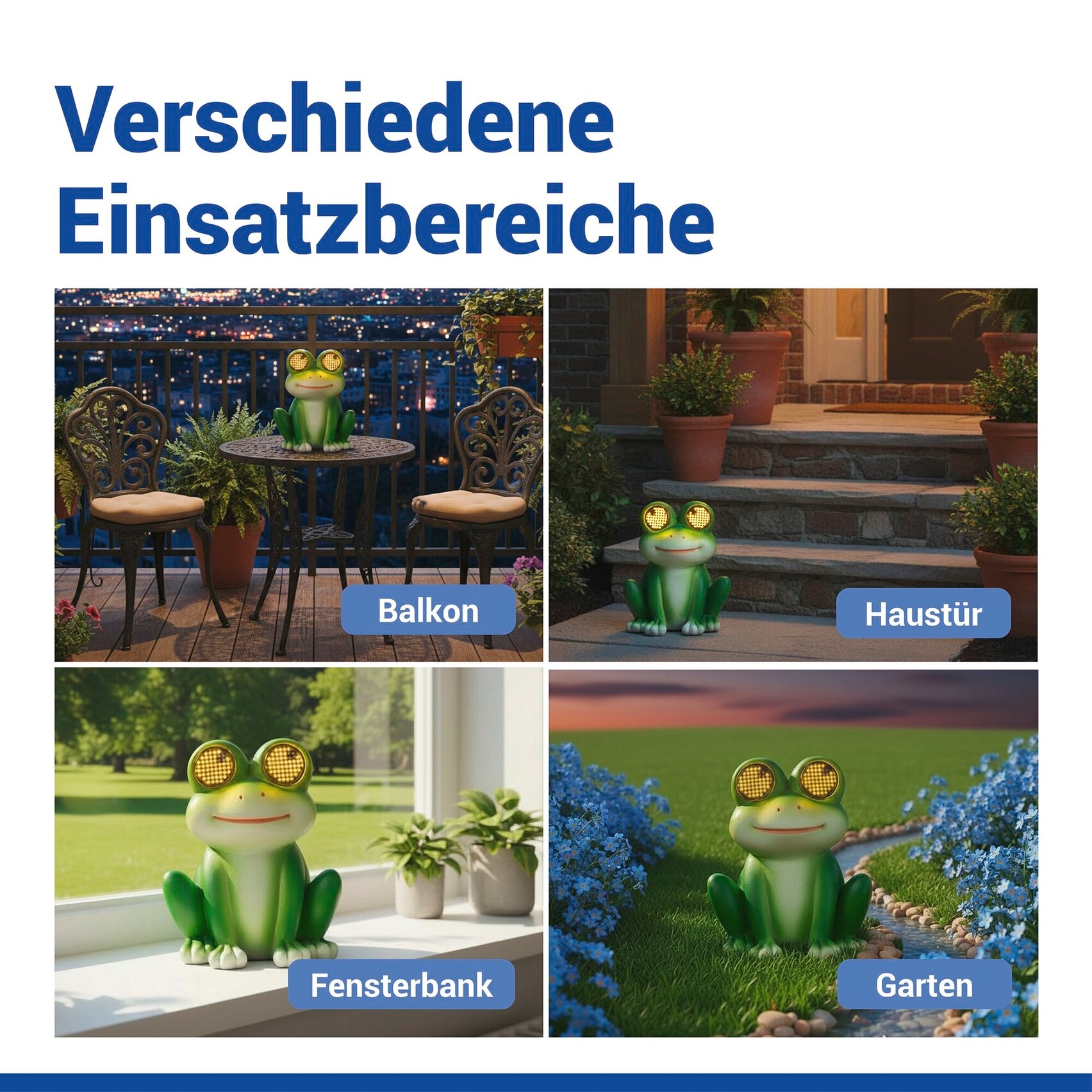 Maximex LED Dekofigur »Modell Blinky Eyes Frosch« Warmweiß solarbetriebene Gartenfigur mit leuchtenden Augen, für Garten & Balkon