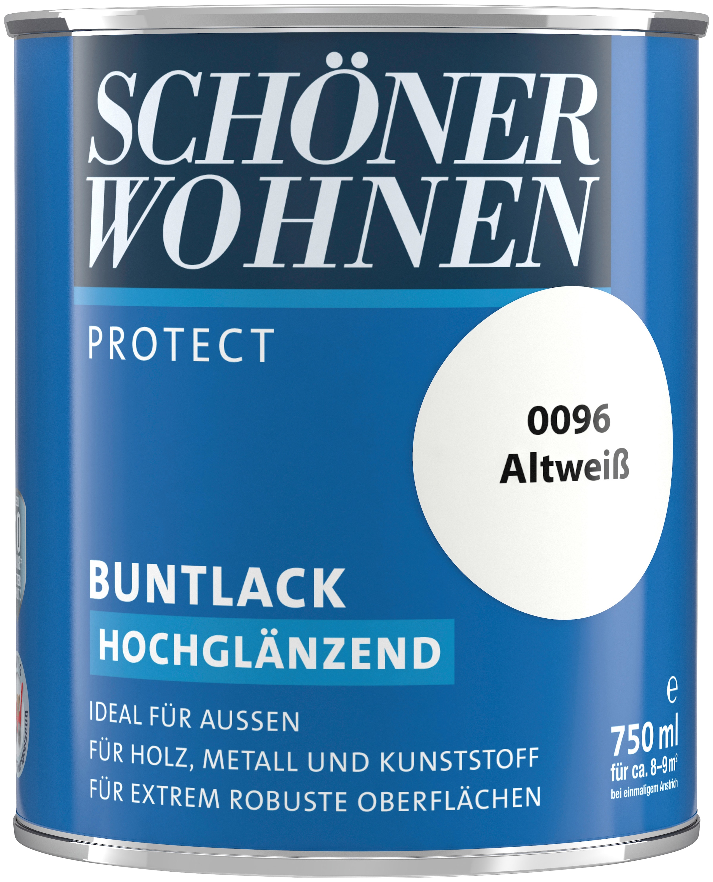 SCHÖNER WOHNEN FARBE Lack »Protect Buntlack«, 750 ml, altweiß, hochglänzend, ideal für...