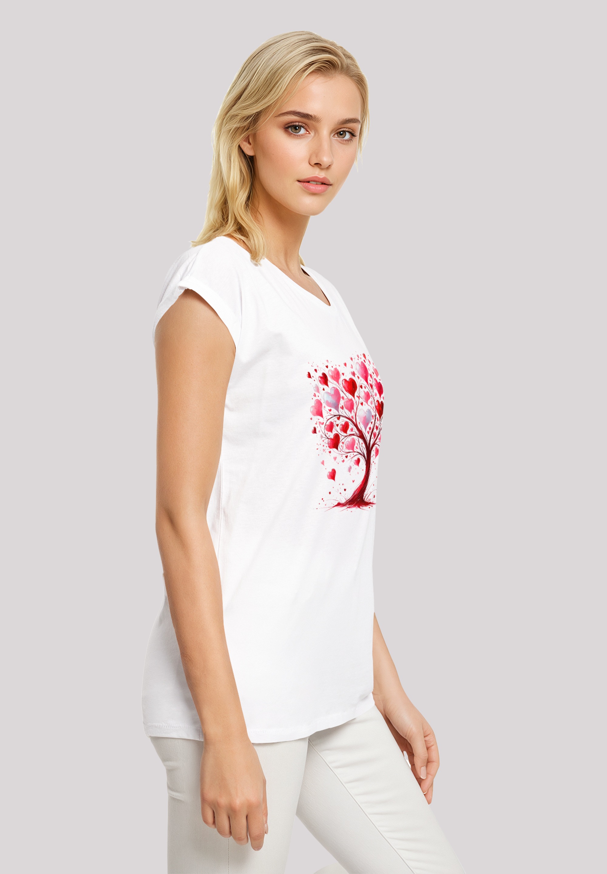 F4NT4STIC T-Shirt »Herz Baum Aquarell Druck«, Premium Qualität