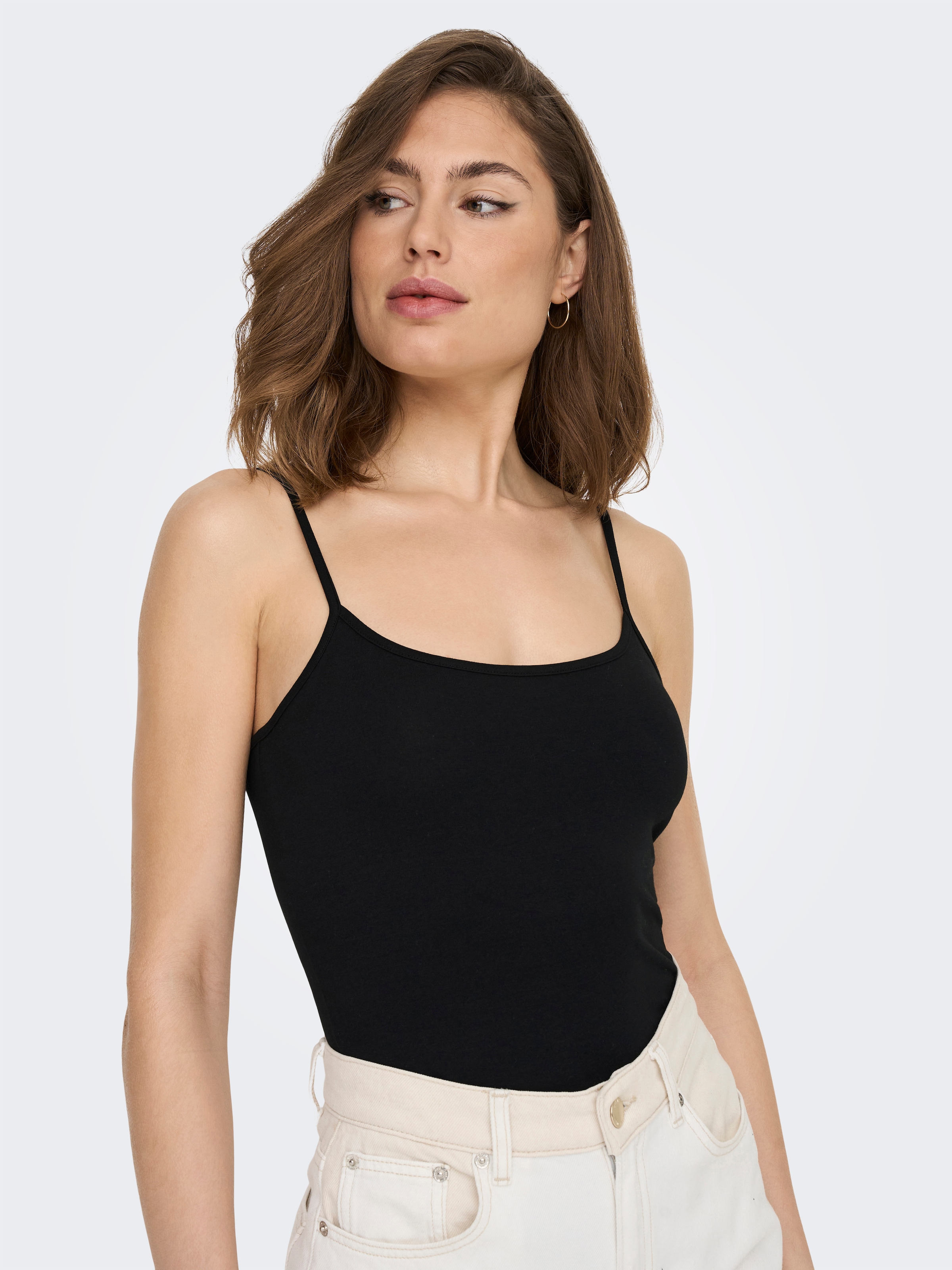JDY Tanktop "JDYAVA SINGLET JRS NOOS" Baumwollmischung, regular fit