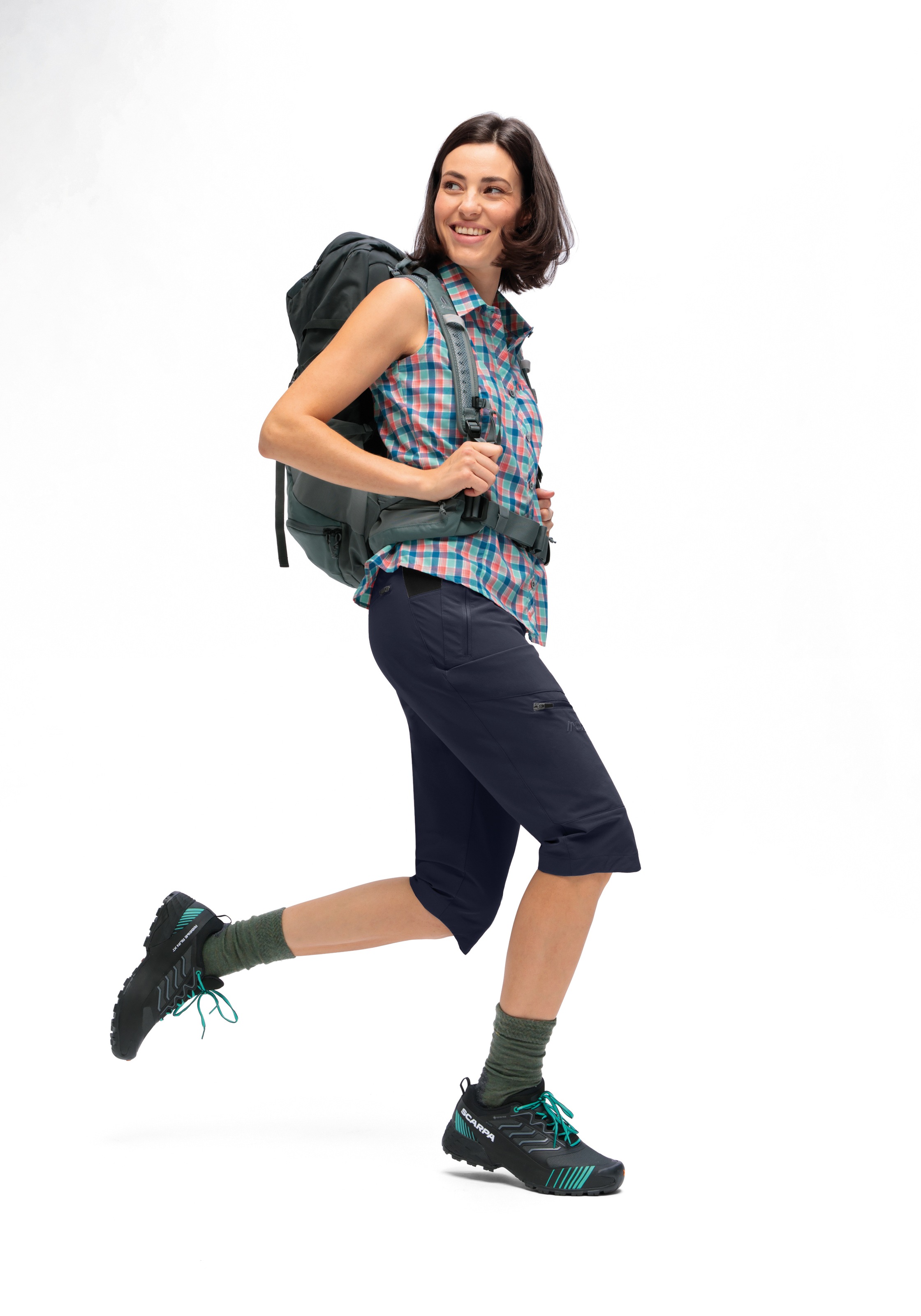 Maier Sports Outdoorhose »Inara slim Capri Vario«, Damen Wanderhose, elastische Funktionshose mit 4 Taschen, Slim Fit